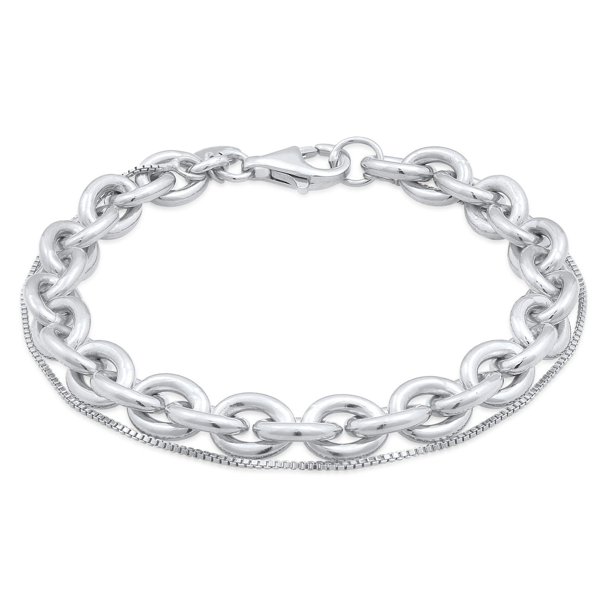 Silber - Elli PREMIUM | Layer-Armband Glieder | 925er Sterling Silber