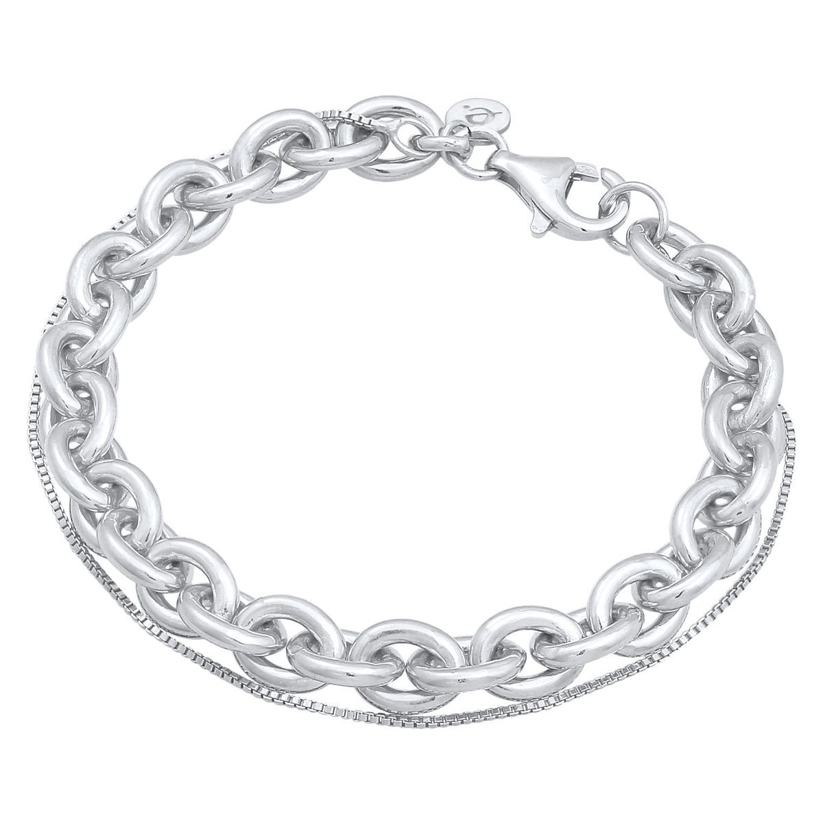 Silber - Elli PREMIUM | Layer-Armband Glieder | 925er Sterling Silber