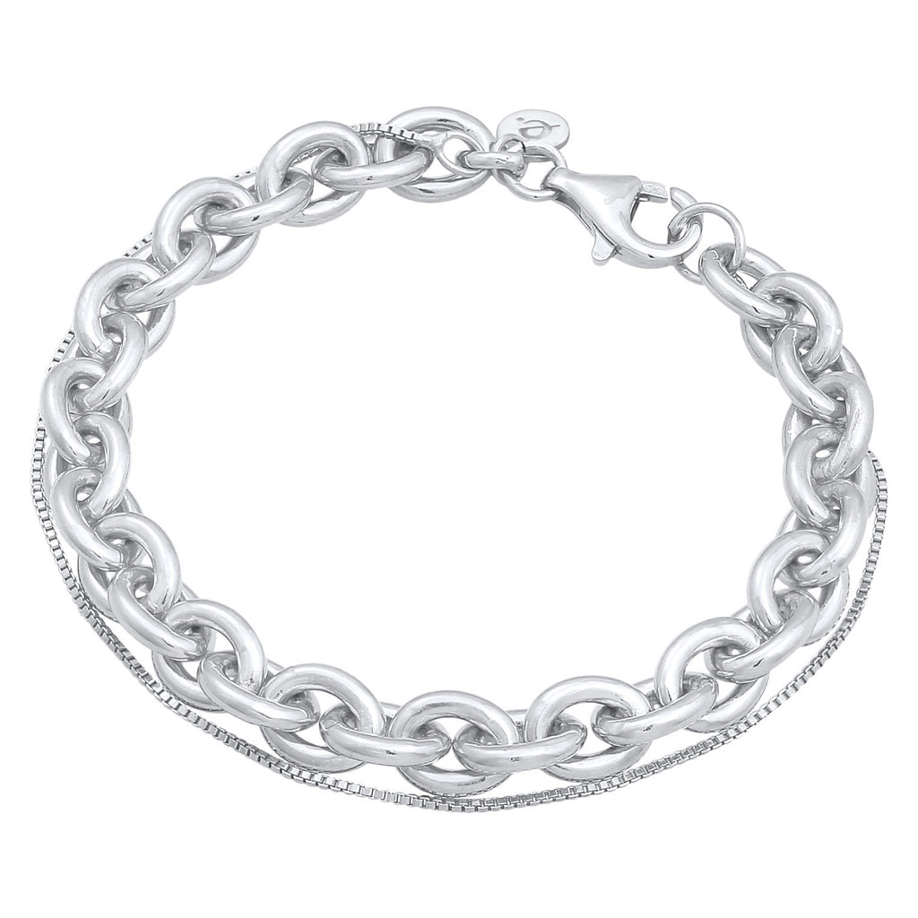 Silber - Elli PREMIUM | Layer-Armband Glieder | 925er Sterling Silber