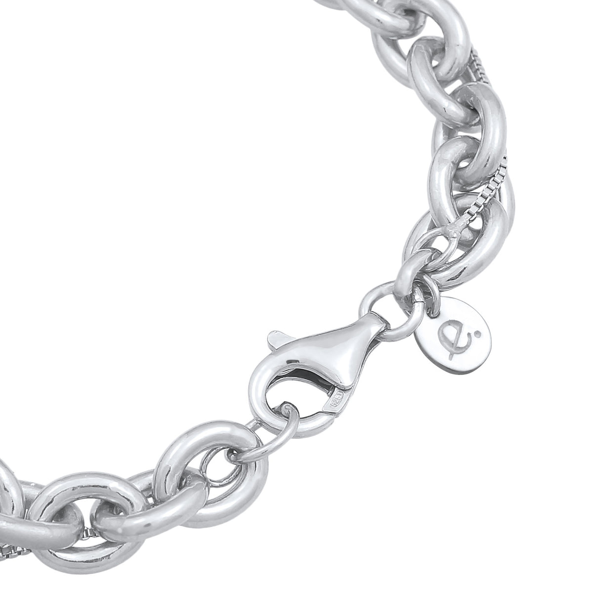 Silber - Elli PREMIUM | Layer-Armband Glieder | 925er Sterling Silber