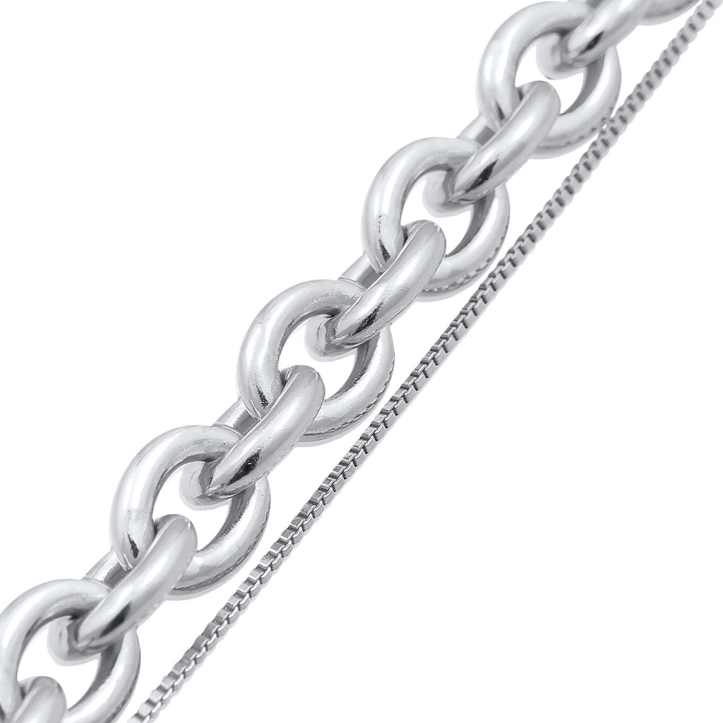 Silber - Elli PREMIUM | Layer-Armband Glieder | 925er Sterling Silber