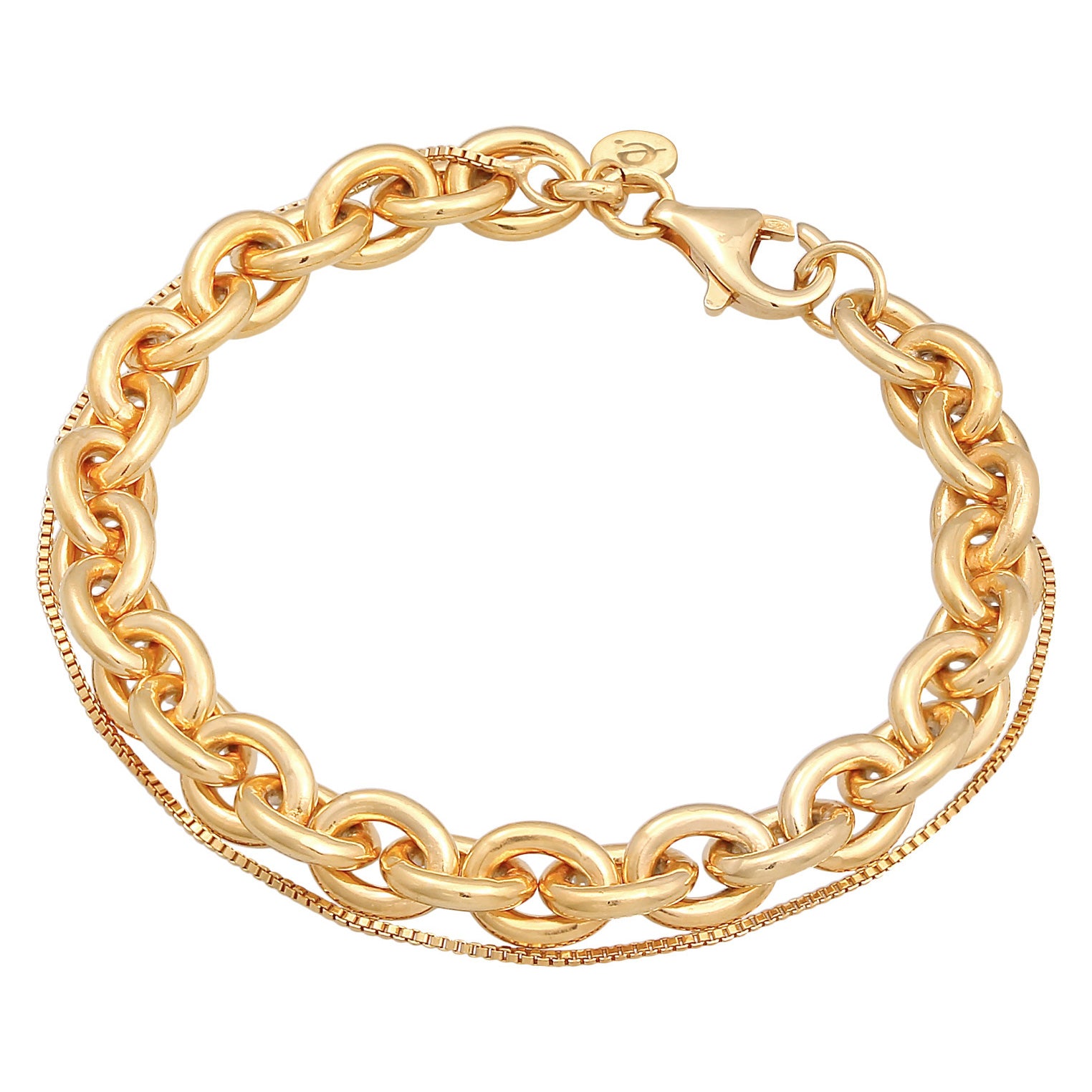 Gold - Elli PREMIUM | Layer-Armband Glieder | 925er Sterling Silber