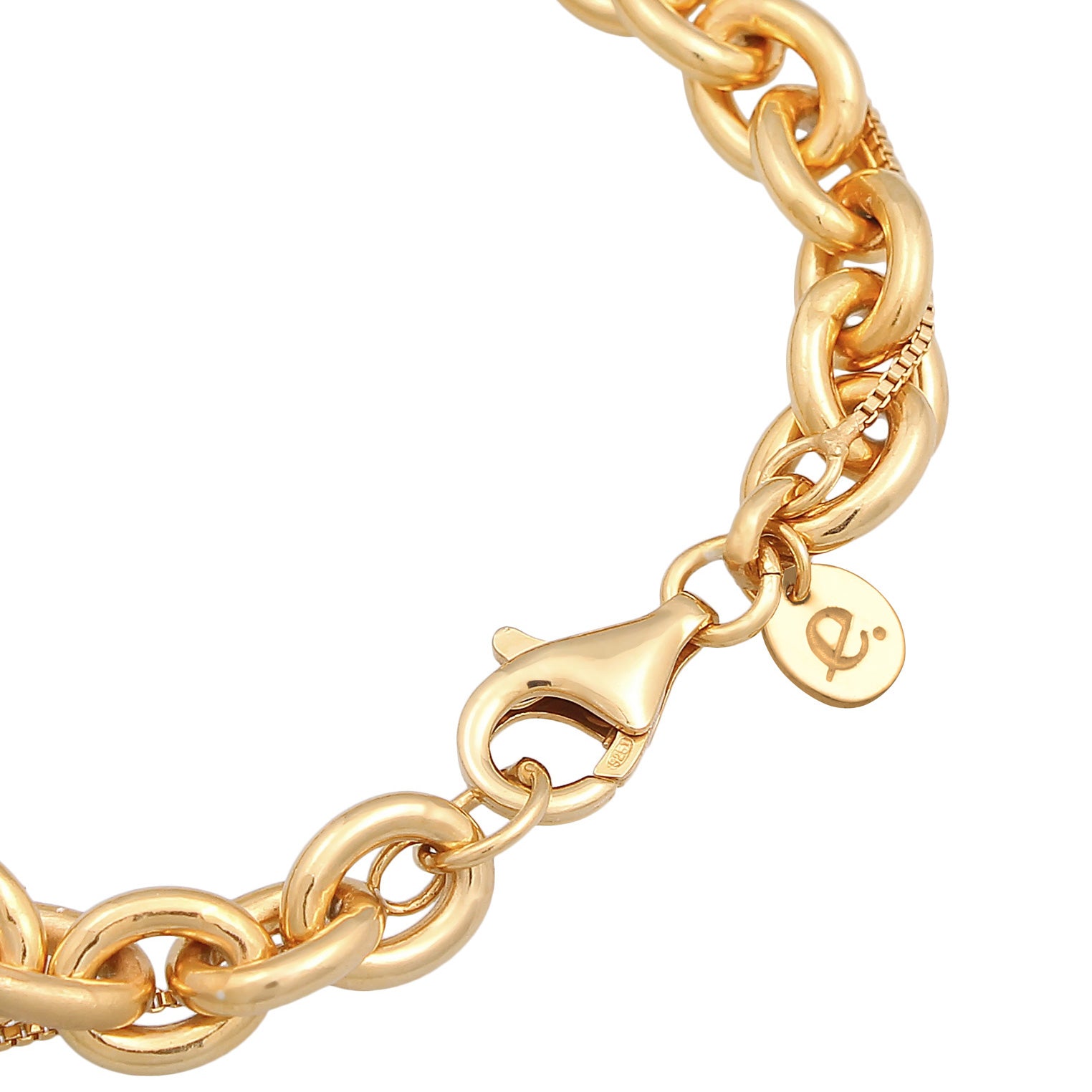 Gold - Elli PREMIUM | Layer-Armband Glieder | 925er Sterling Silber