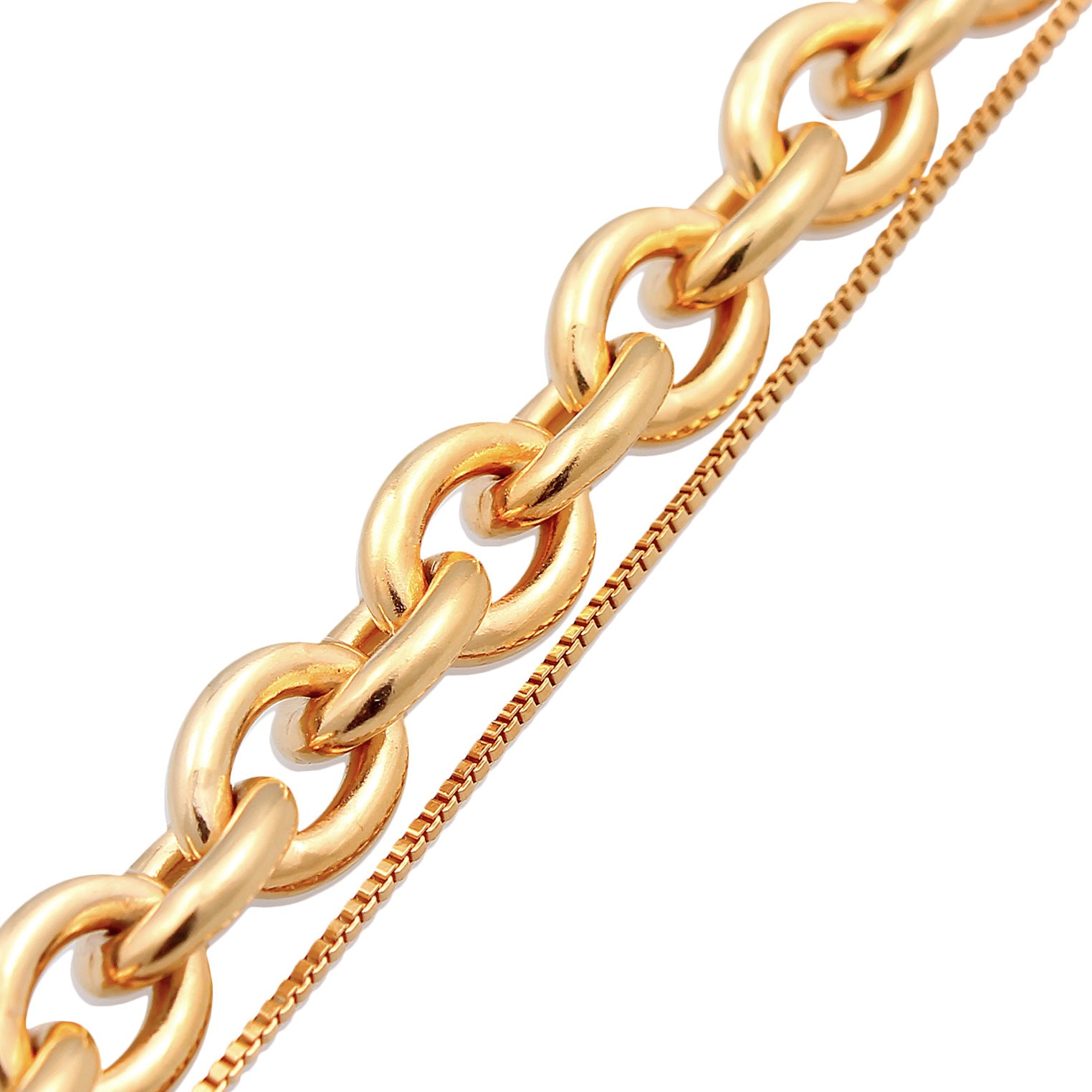 Gold - Elli PREMIUM | Layer-Armband Glieder | 925er Sterling Silber