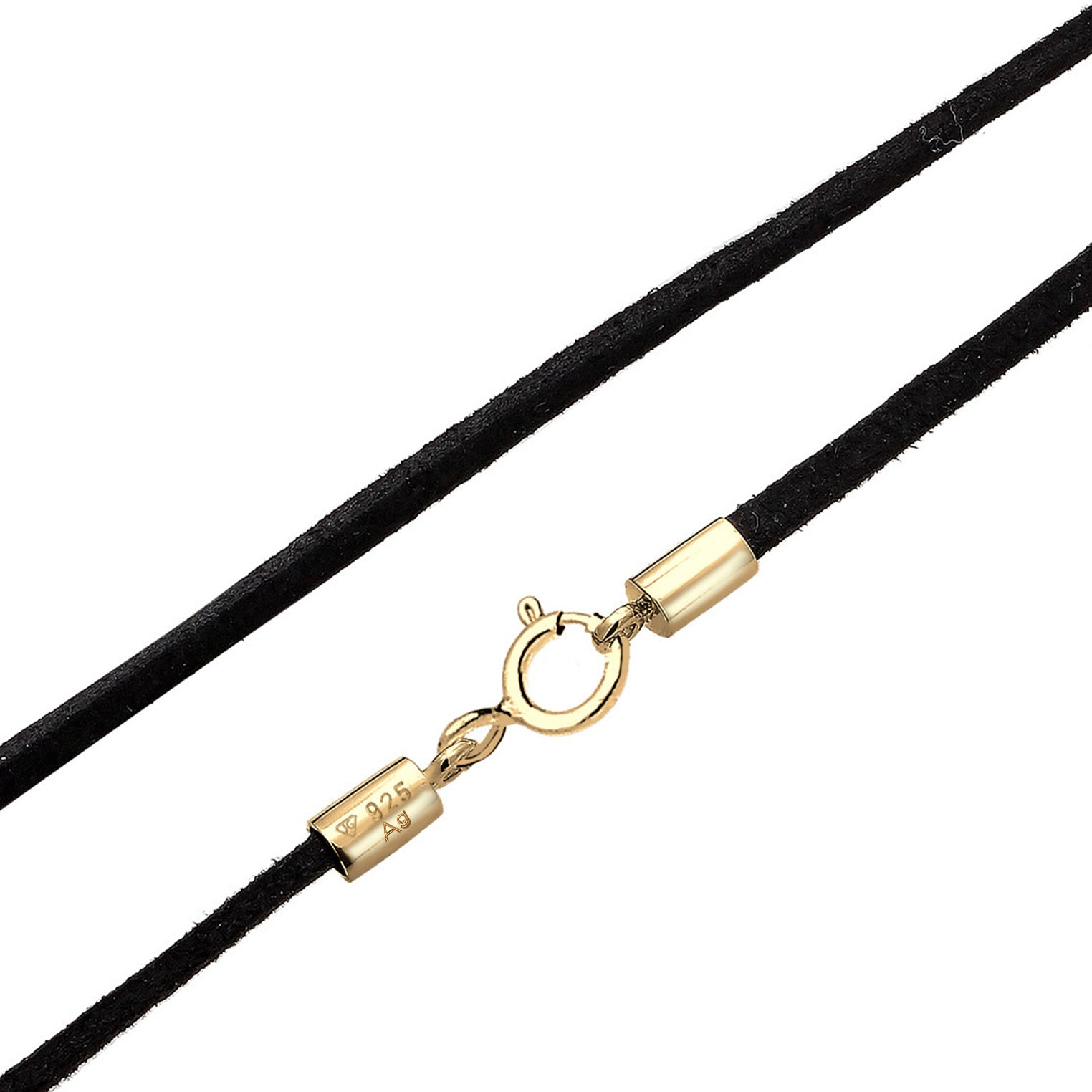 Gold - Elli | Choker | Kunstleder | 925er Sterling Silber Vergoldet