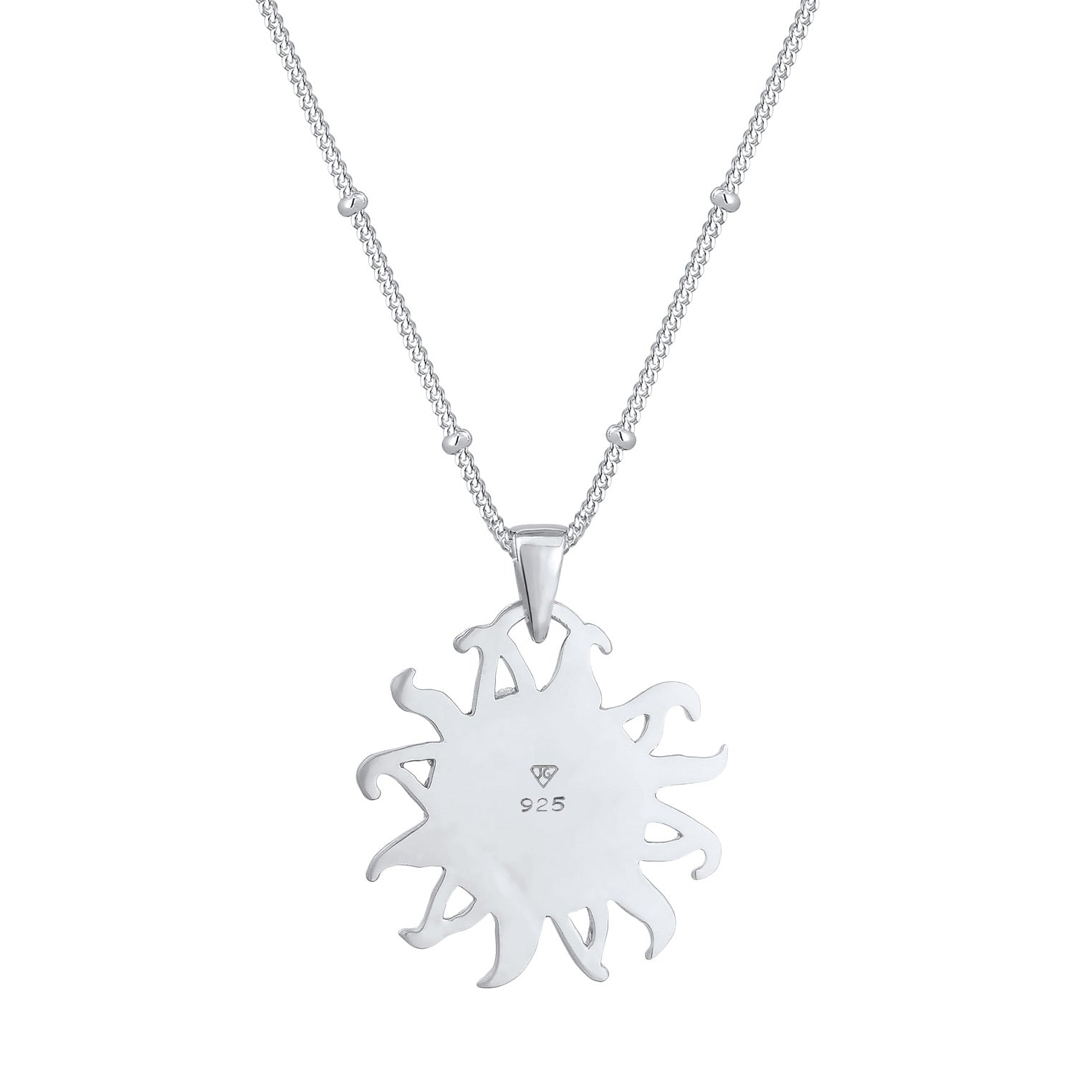 Silber - Elli | Kugel-Halskette Halbmond | 925 Sterling Silber