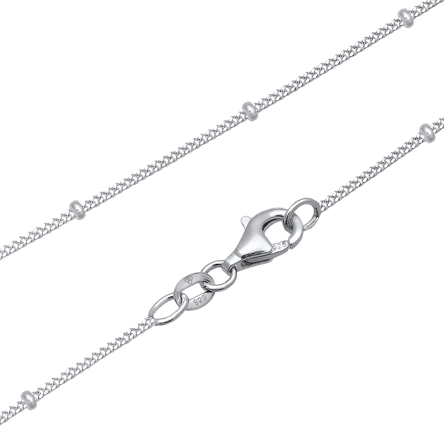 Silber - Elli | Kugel-Halskette Halbmond | 925 Sterling Silber