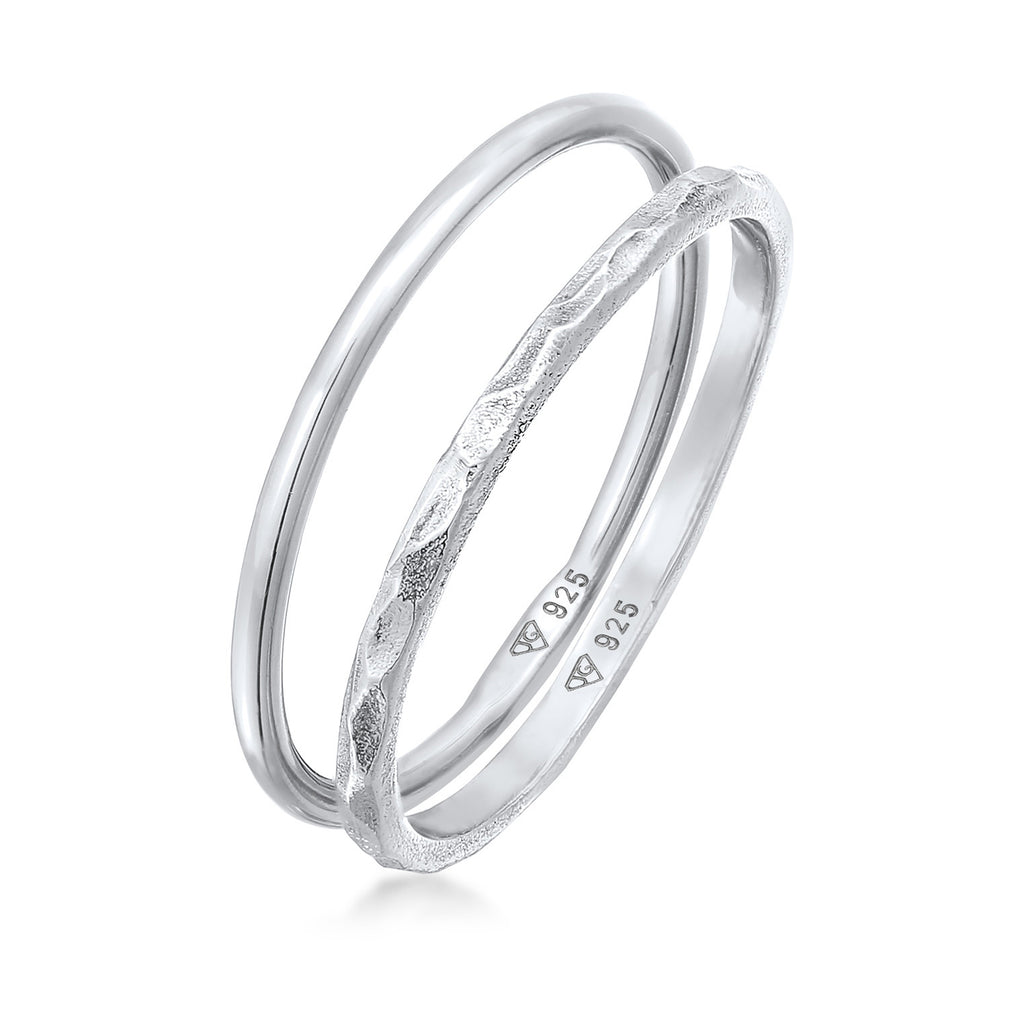 Silber - Elli | Ringset Geo | 925er Sterling Silber