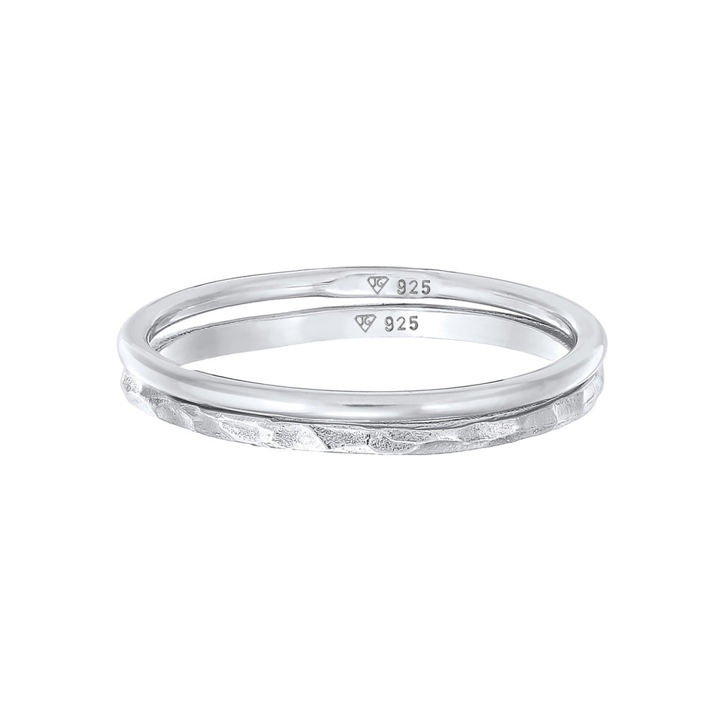 Silber - Elli | Ringset Geo | 925er Sterling Silber