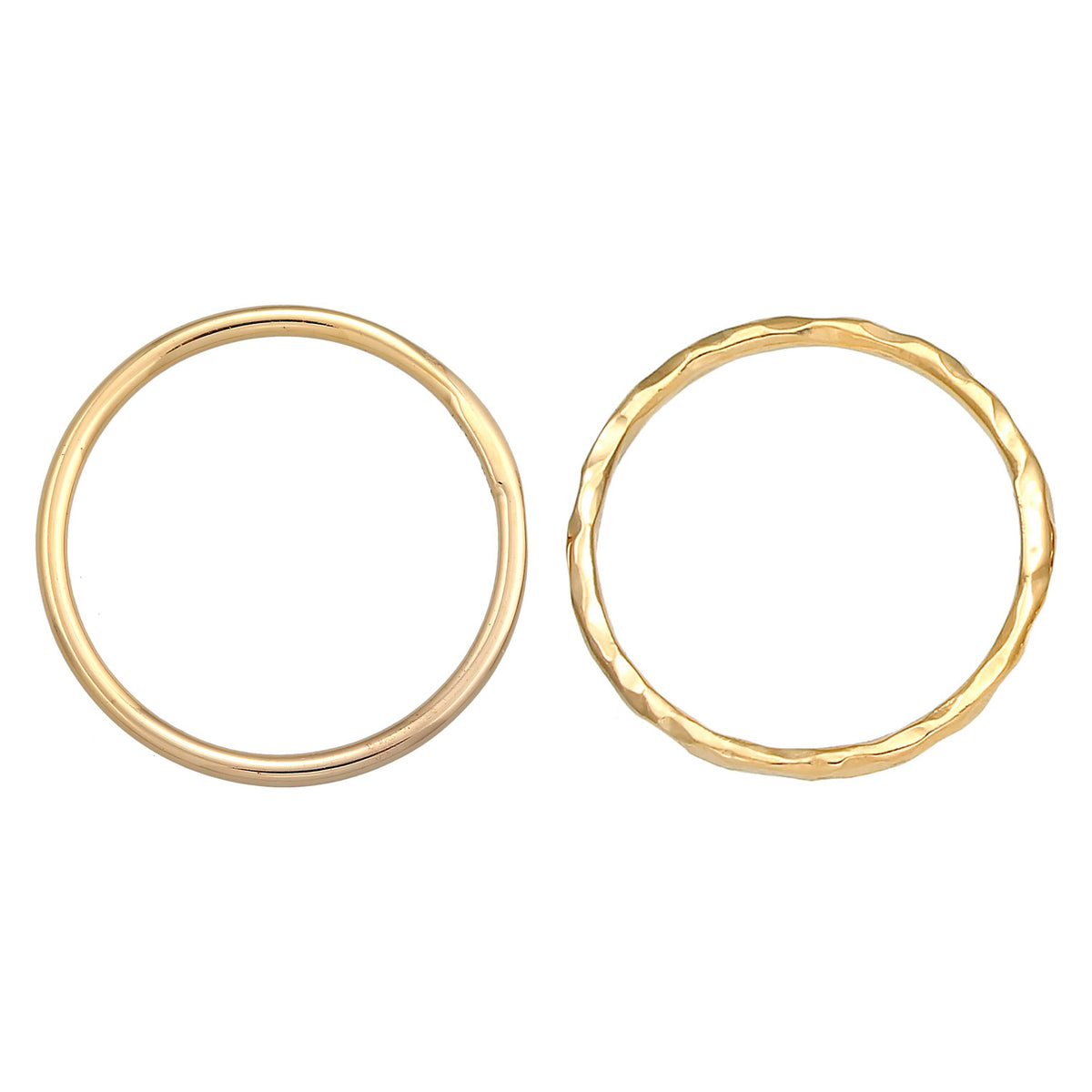 Gold - Elli | Stapelring 2er Set | 925er Sterling Silber