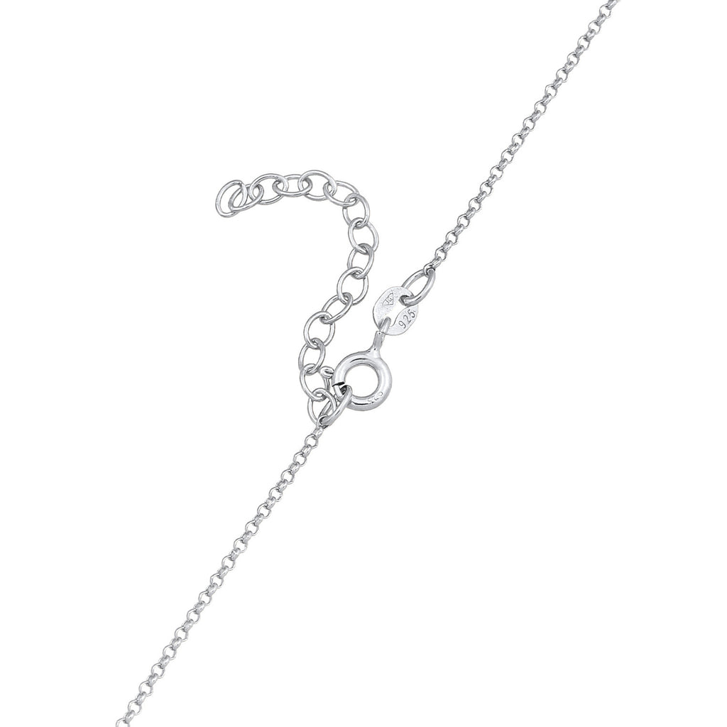Silber - Elli | Choker Halbmond | Mondstein (Weiß) | 925er Sterling Silber