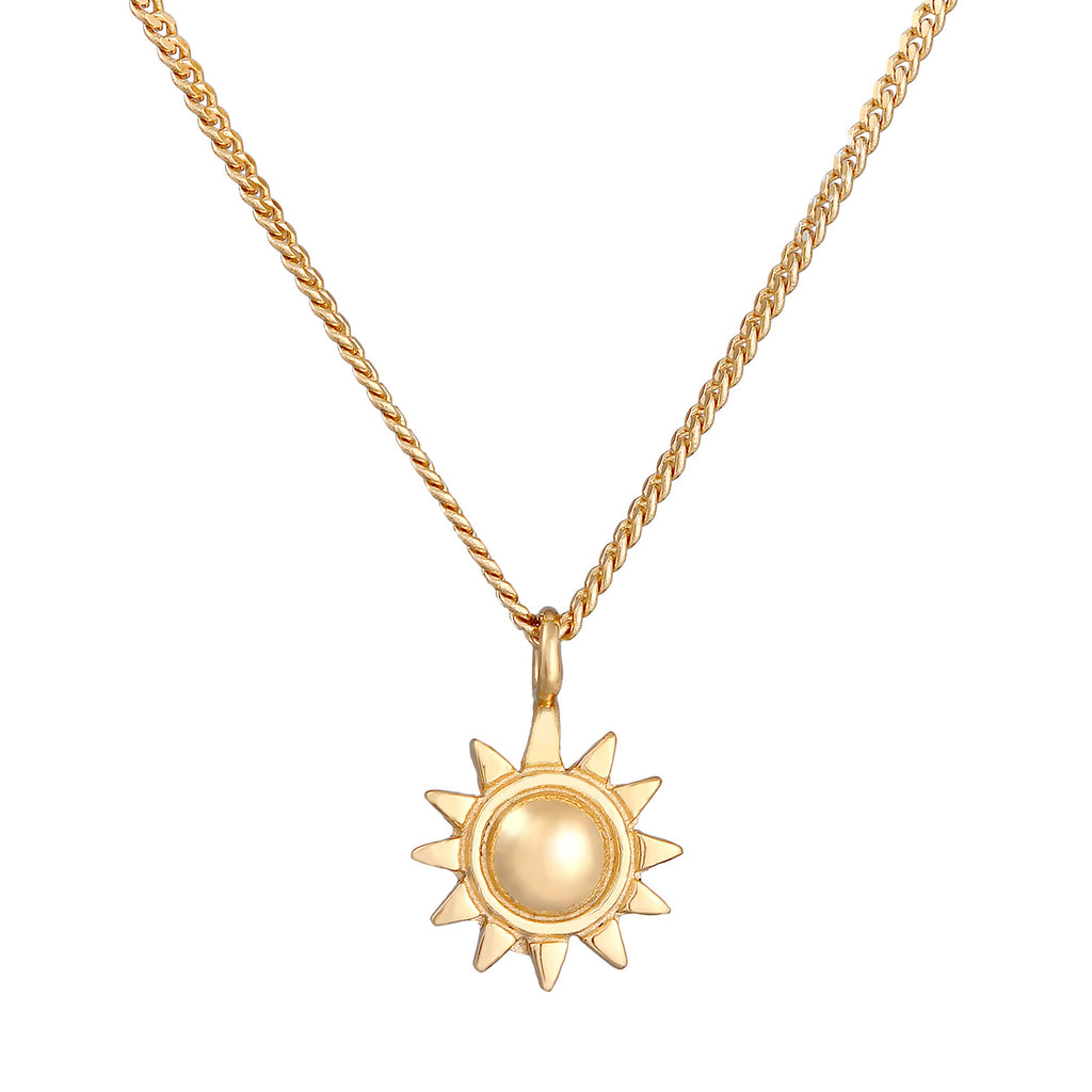 Gold - Elli | Halskette Sonne | 925er Sterling Silber