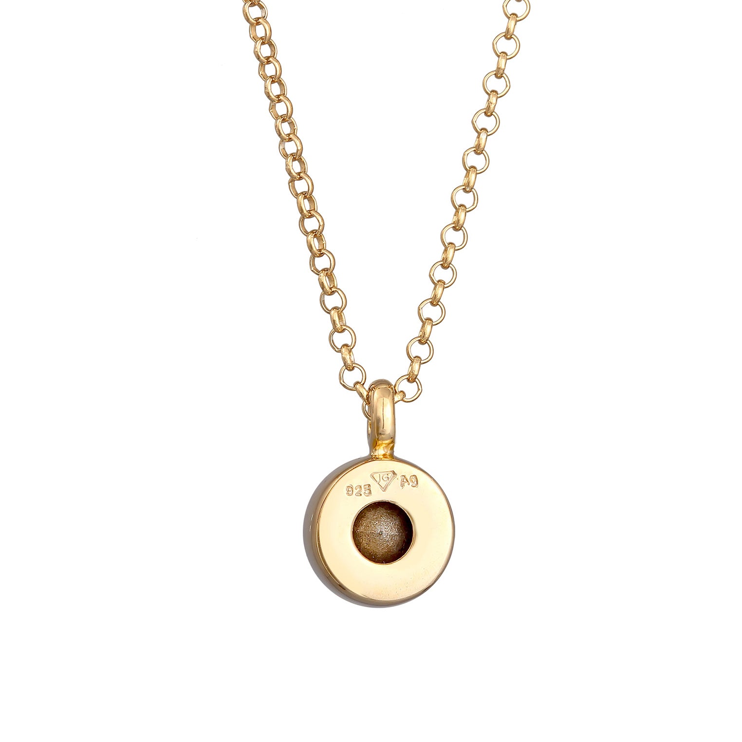 Gold - Elli | Halskette Solitär | Mit Kristallen von Swarovski® (Grün) | 925er Sterling Silber Vergoldet