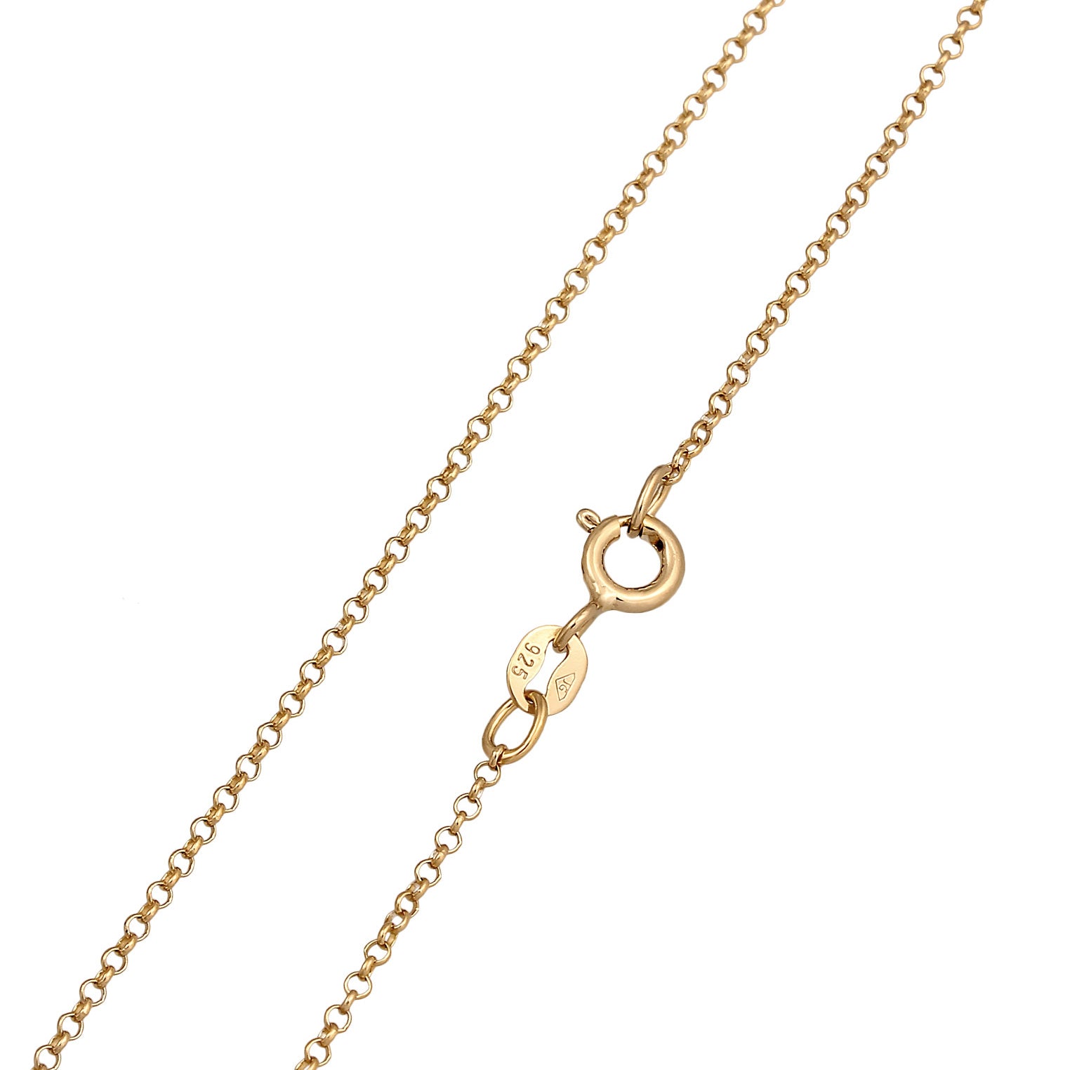 Gold - Elli | Halskette Solitär | Mit Kristallen von Swarovski® (Grün) | 925er Sterling Silber Vergoldet