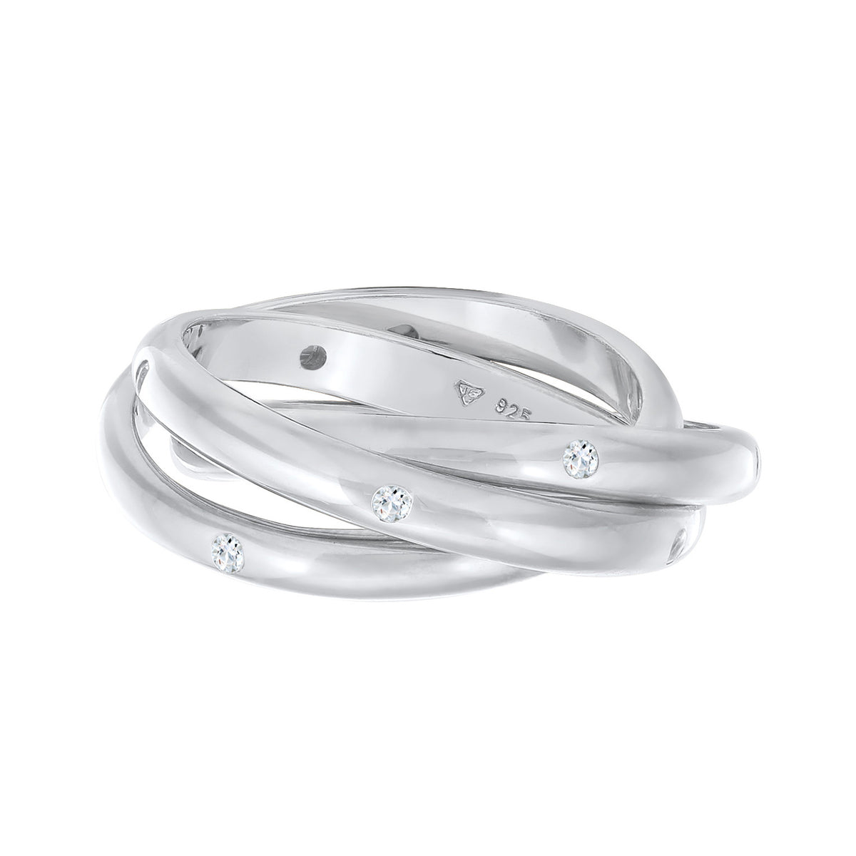 Silber - Elli PREMIUM | Wickelring Trio | Zirkonia (Weiß) | 925er Sterling Silber