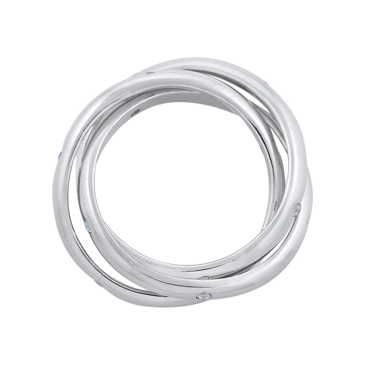 Silber - Elli PREMIUM | Wickelring Trio | Zirkonia (Weiß) | 925er Sterling Silber