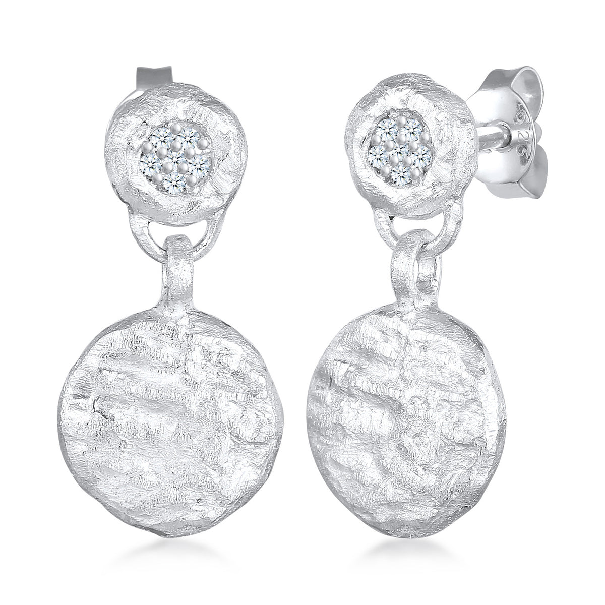 Silber - Elli DIAMONDS | Diamanten (0.05 ct) Plättchen Vintage 925 Silber