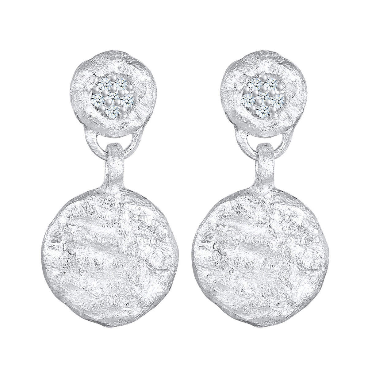 Silber - Elli DIAMONDS | Diamanten (0.05 ct) Plättchen Vintage 925 Silber
