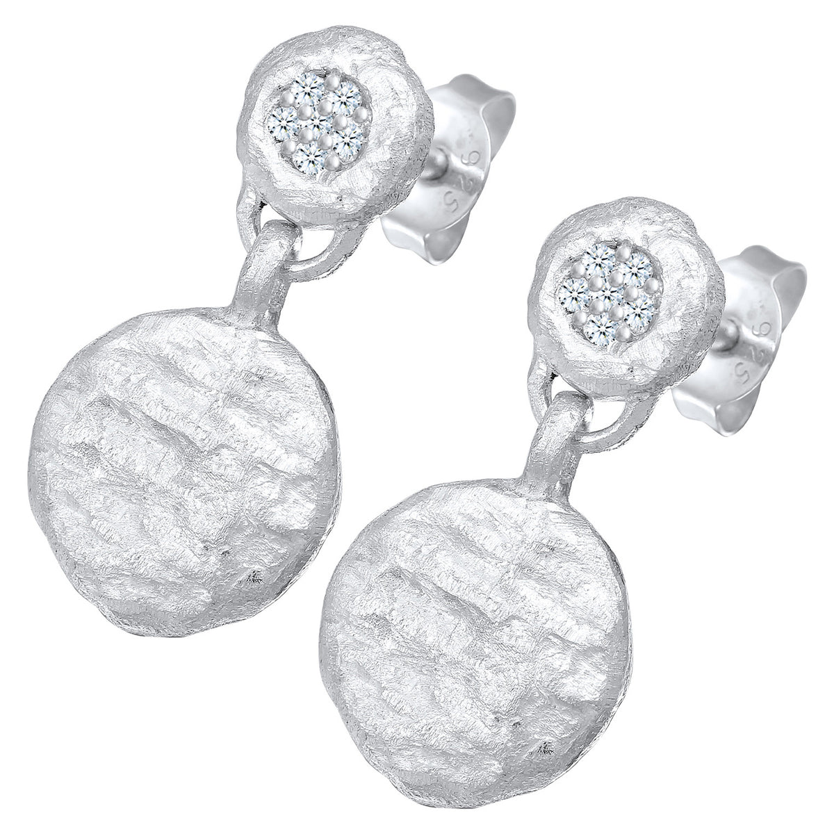 Silber - Elli DIAMONDS | Diamanten (0.05 ct) Plättchen Vintage 925 Silber