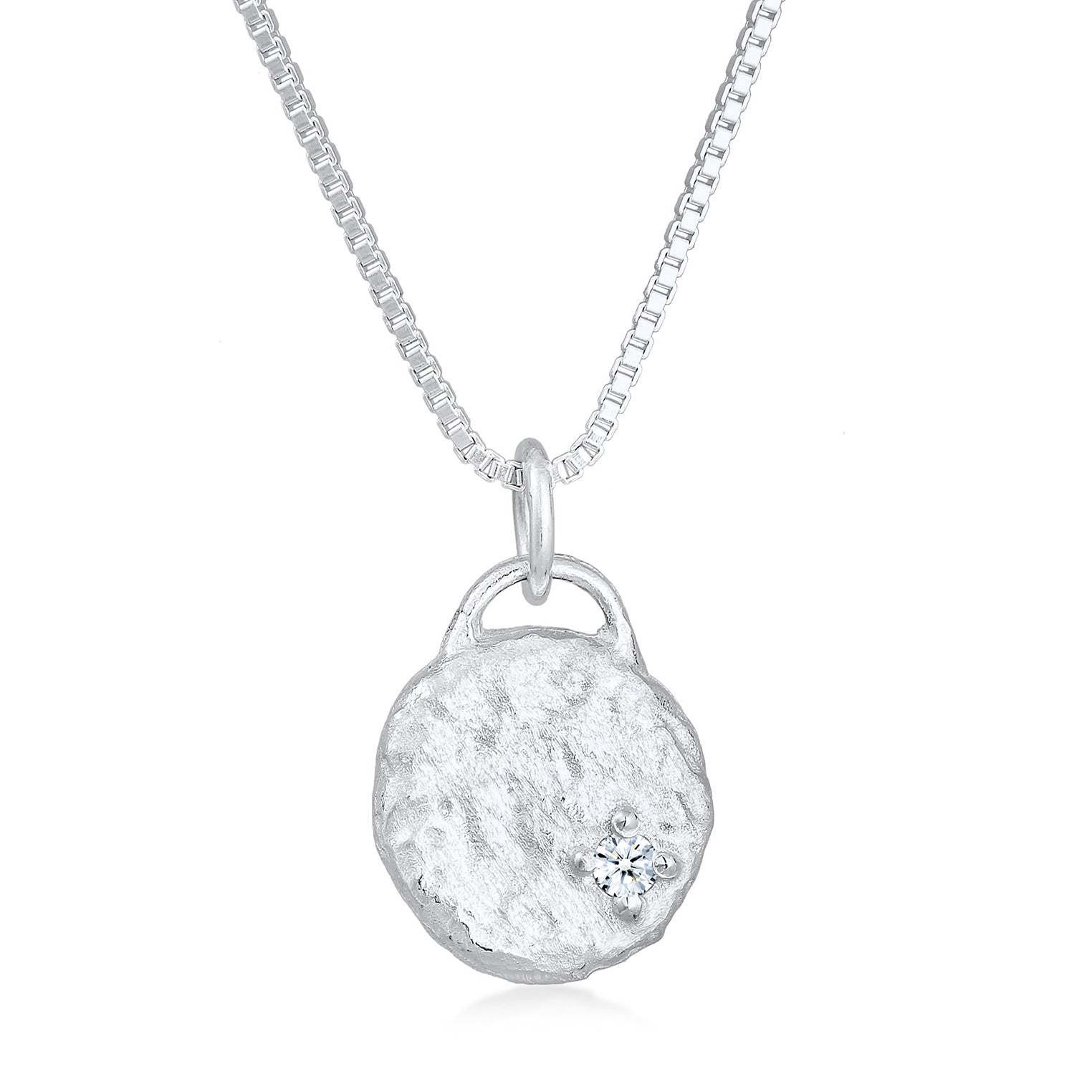 Silber - Elli DIAMONDS | Diamant (0.03 ct) Plättchen Vintage Antike 925 Silber