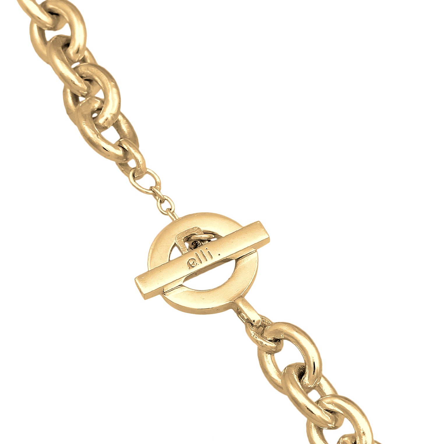 Gold - Elli PREMIUM | Glieder-Halskette Grob | 925er Sterling Silber