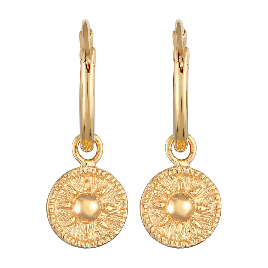 Gold - Elli | Creolen Plättchen Vintage | 925er Sterling Silber Vergoldet