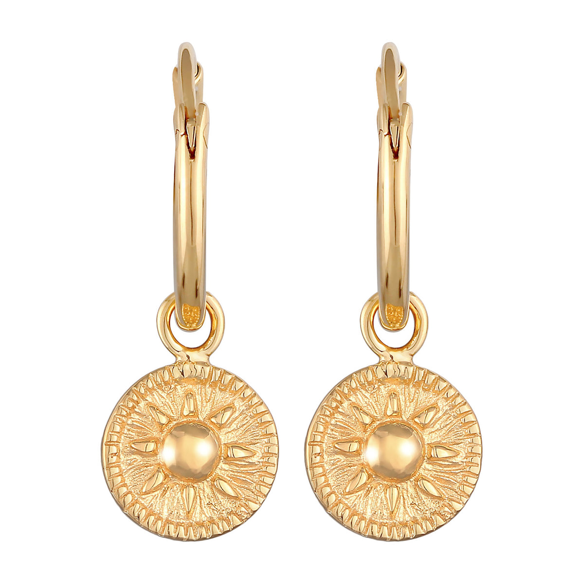 Gold - Elli | Creolen Plättchen Vintage | 925er Sterling Silber Vergoldet