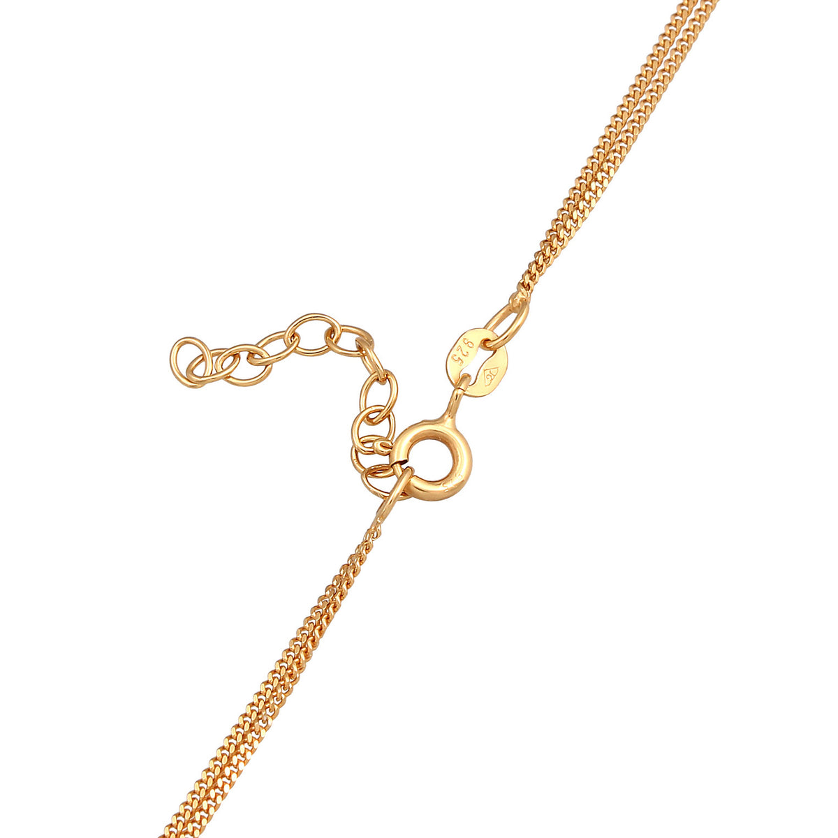 Gold - Elli | Layer-Halskette Plättchen | Mondstein | 925er Sterling Silber Vergoldet