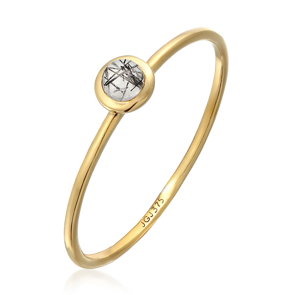 Gold - Elli PREMIUM | Solitär-Ring | Turmalin Quartz | 375er Gelbgold