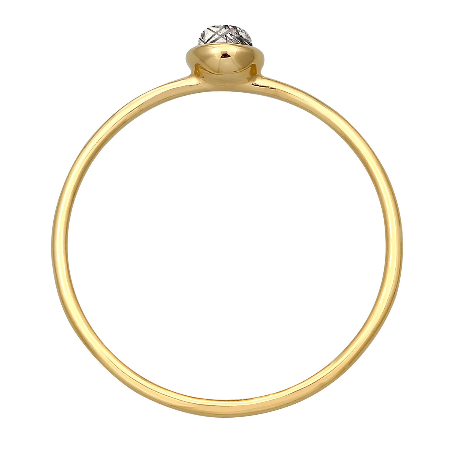 Gold - Elli PREMIUM | Solitär-Ring | Turmalin Quartz | 375er Gelbgold