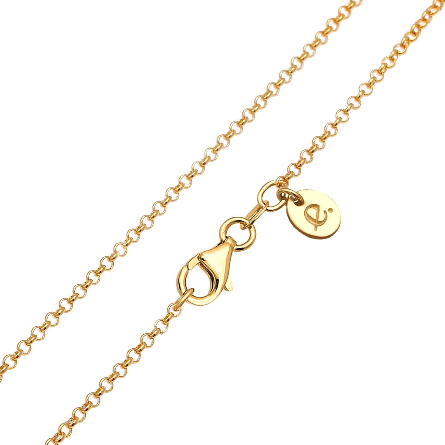 Gold - Elli PREMIUM | Halskette Plättchen | Mondstein | 925er Sterling Silber Vergoldet