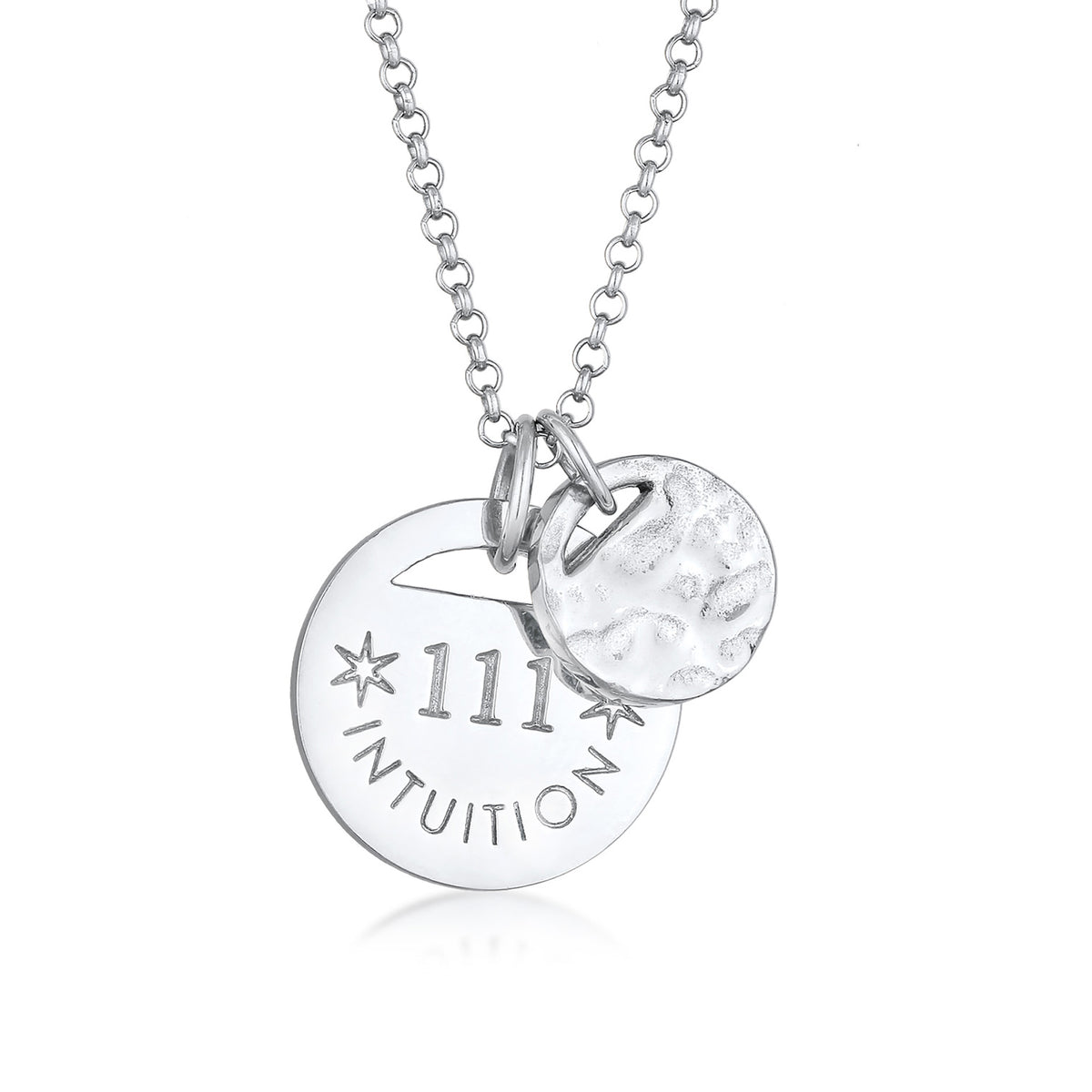 Silber - Elli | Halskette Plättchen 111 Intuition | 925er Sterling Silber
