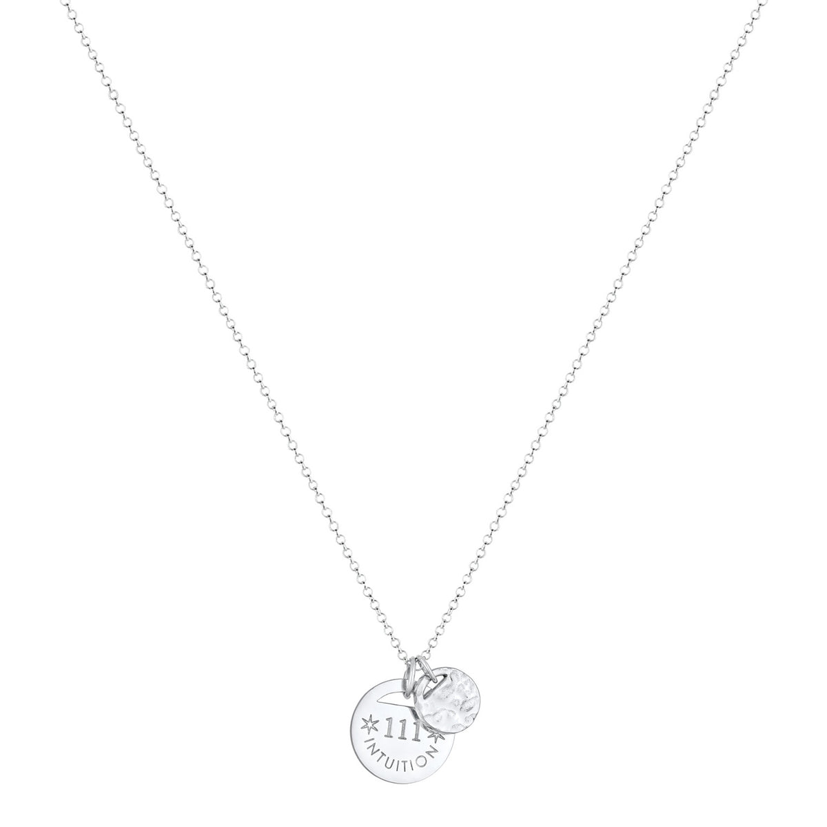 Silber - Elli | Halskette Plättchen 111 Intuition | 925er Sterling Silber