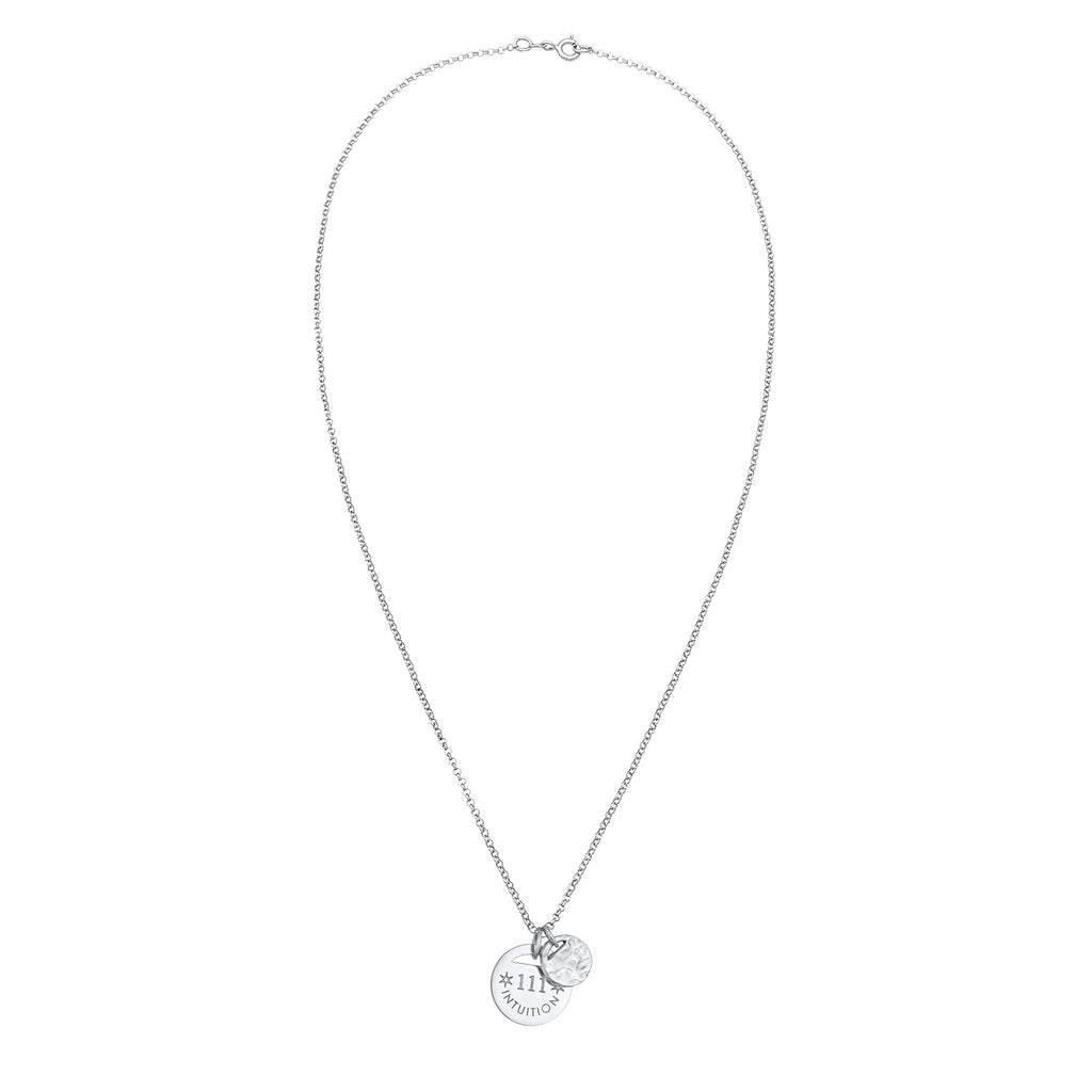 Silber - Elli | Halskette Plättchen 111 Intuition | 925er Sterling Silber