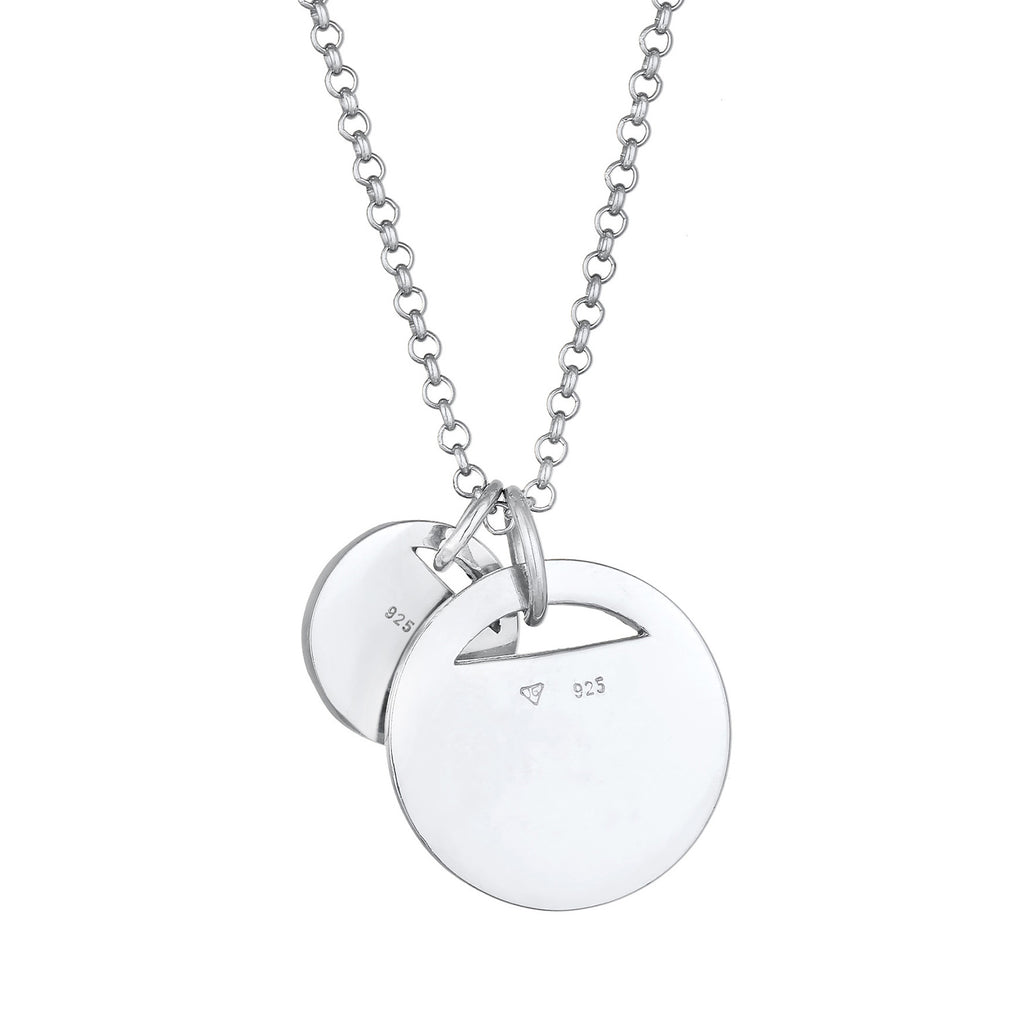 Silber - Elli | Halskette Plättchen 111 Intuition | 925er Sterling Silber