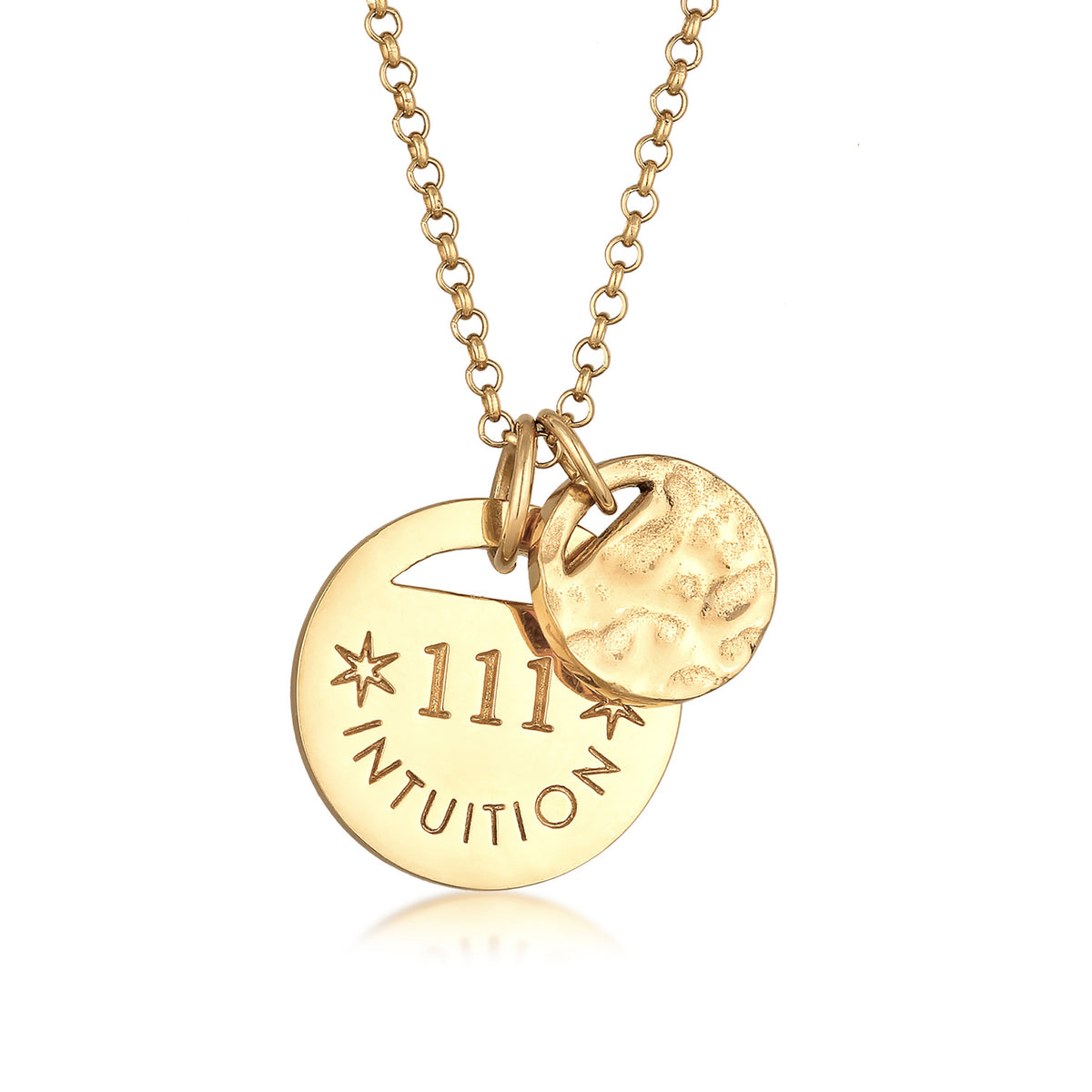 Gold - Elli | Halskette Plättchen 111 Intuition | 925er Sterling Silber