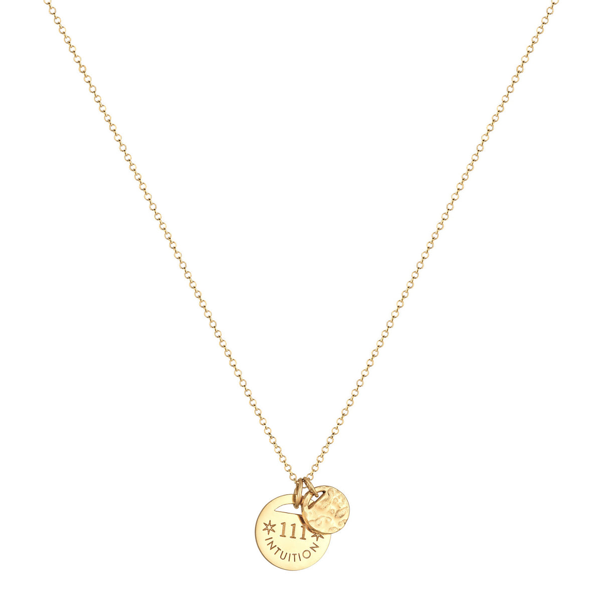 Gold - Elli | Halskette Plättchen 111 Intuition | 925er Sterling Silber