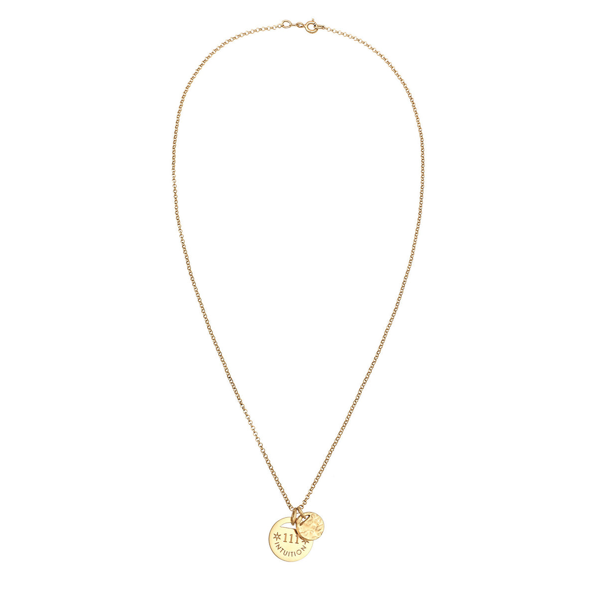 Gold - Elli | Halskette Plättchen 111 Intuition | 925er Sterling Silber