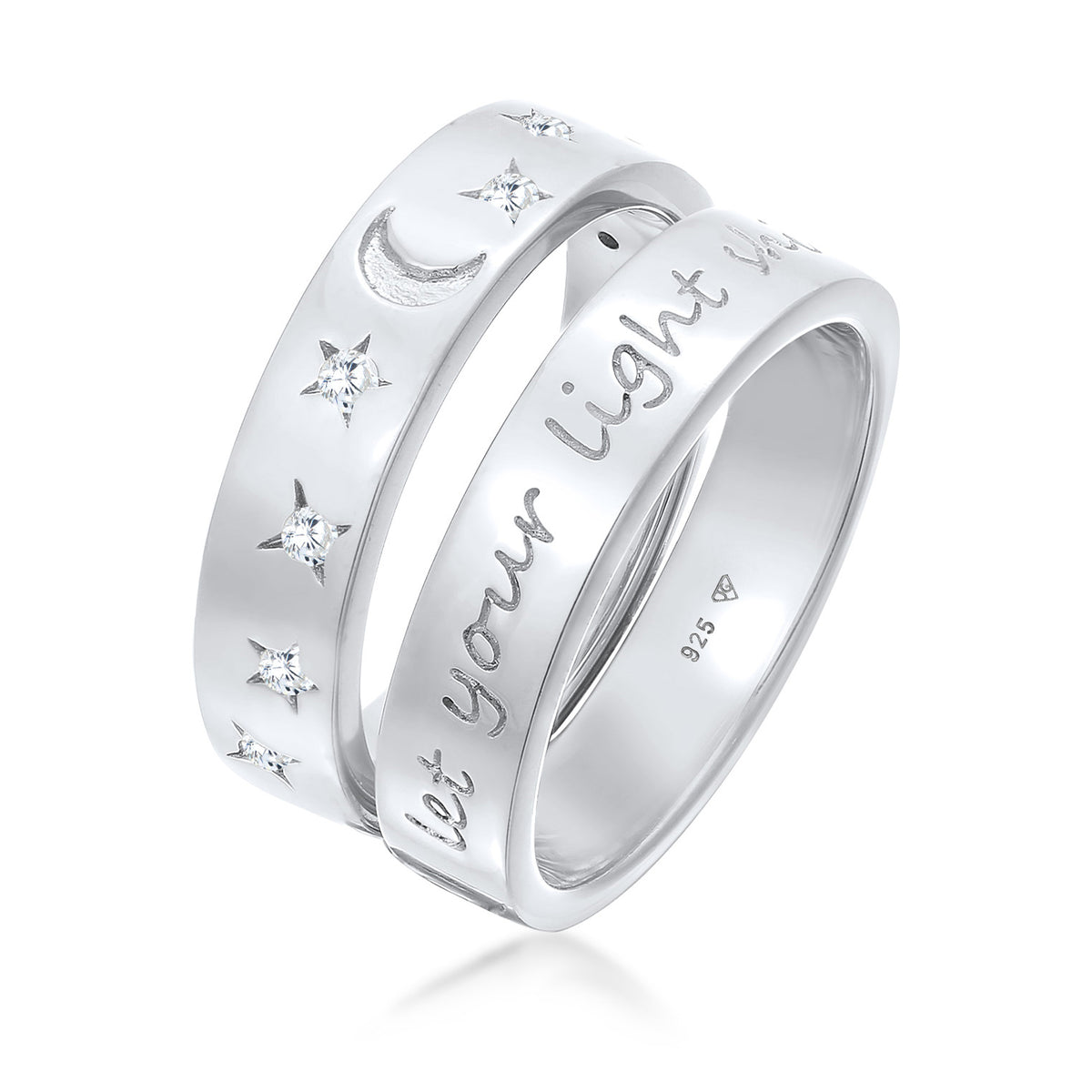 Silber - Elli | Ring-Set Astro | Zirkonia (Weiß) | 925er Sterling Silber