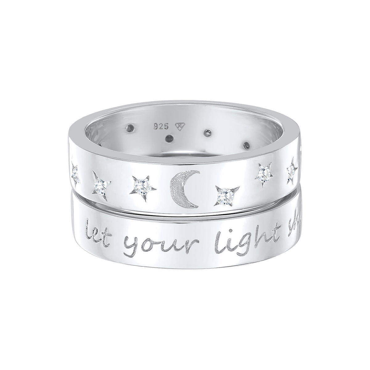 Silber - Elli | Ring-Set Astro | Zirkonia (Weiß) | 925er Sterling Silber