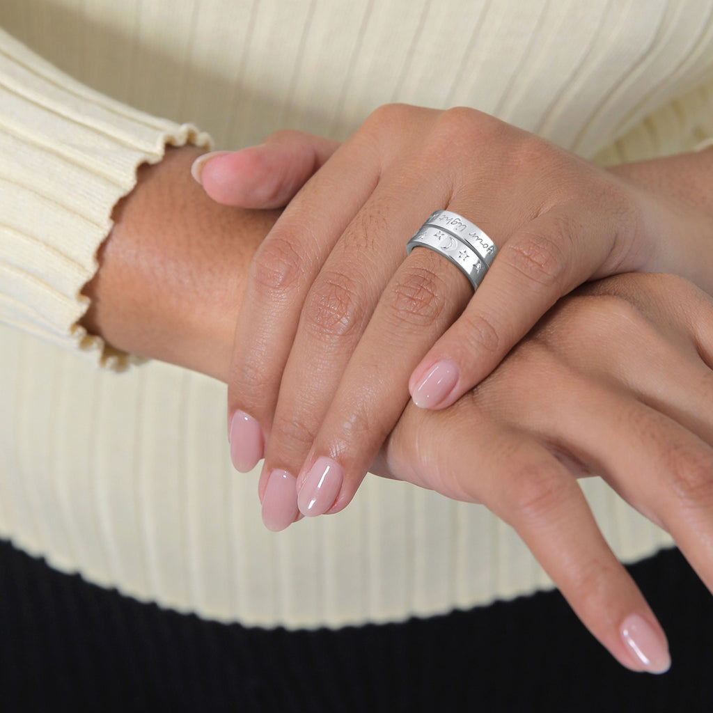 Silber - Elli | Ring-Set Astro | Zirkonia (Weiß) | 925er Sterling Silber