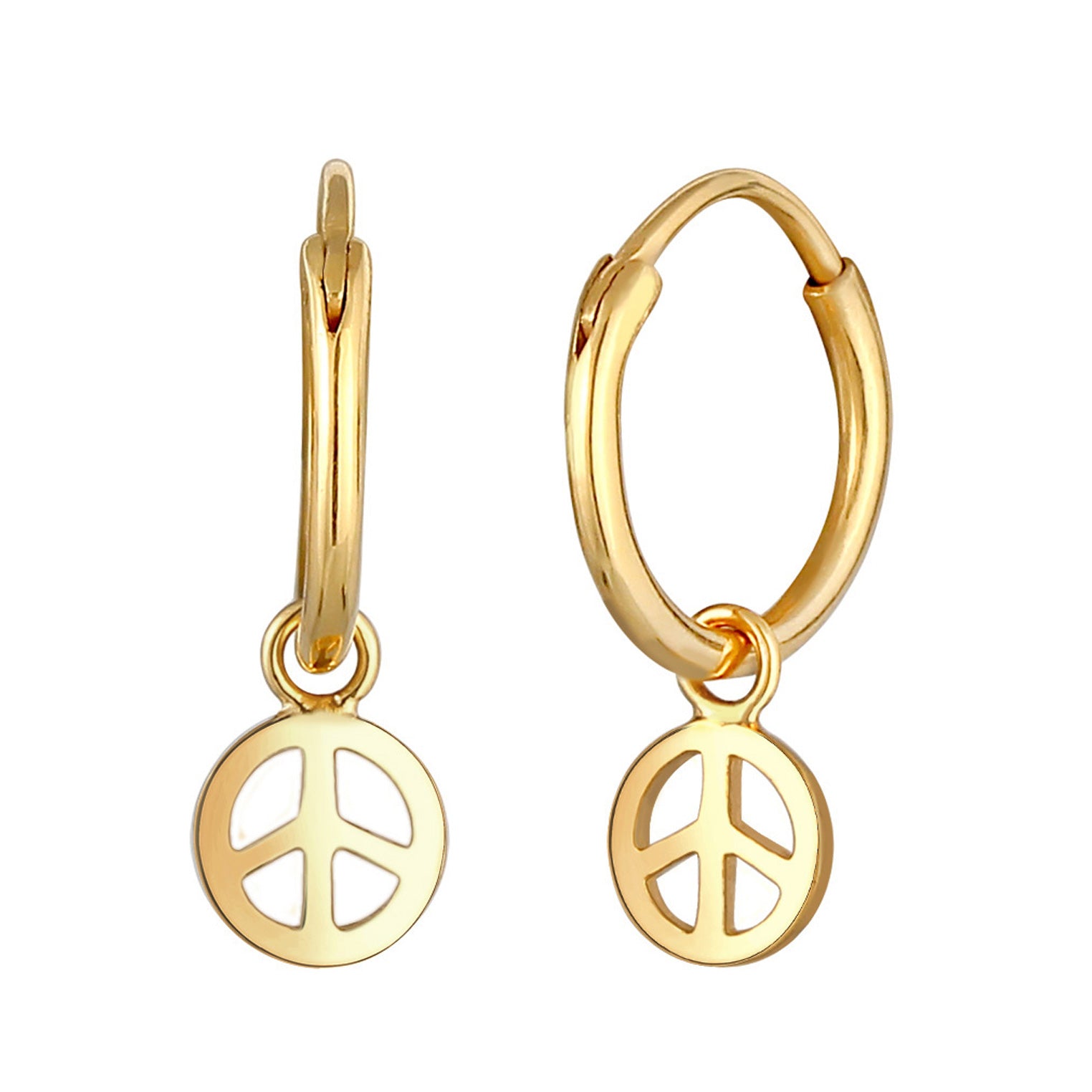 Gold - Elli | Creolen Peace | 925er Sterling Silber