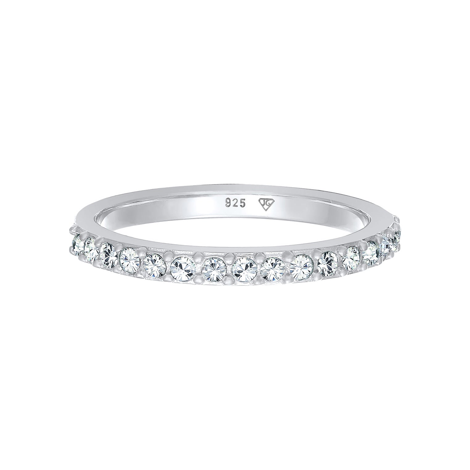 Silber - Elli | Bandring Memoire | Mit Kristallen von Swarovski® (Weiß) | 925er Sterling Silber