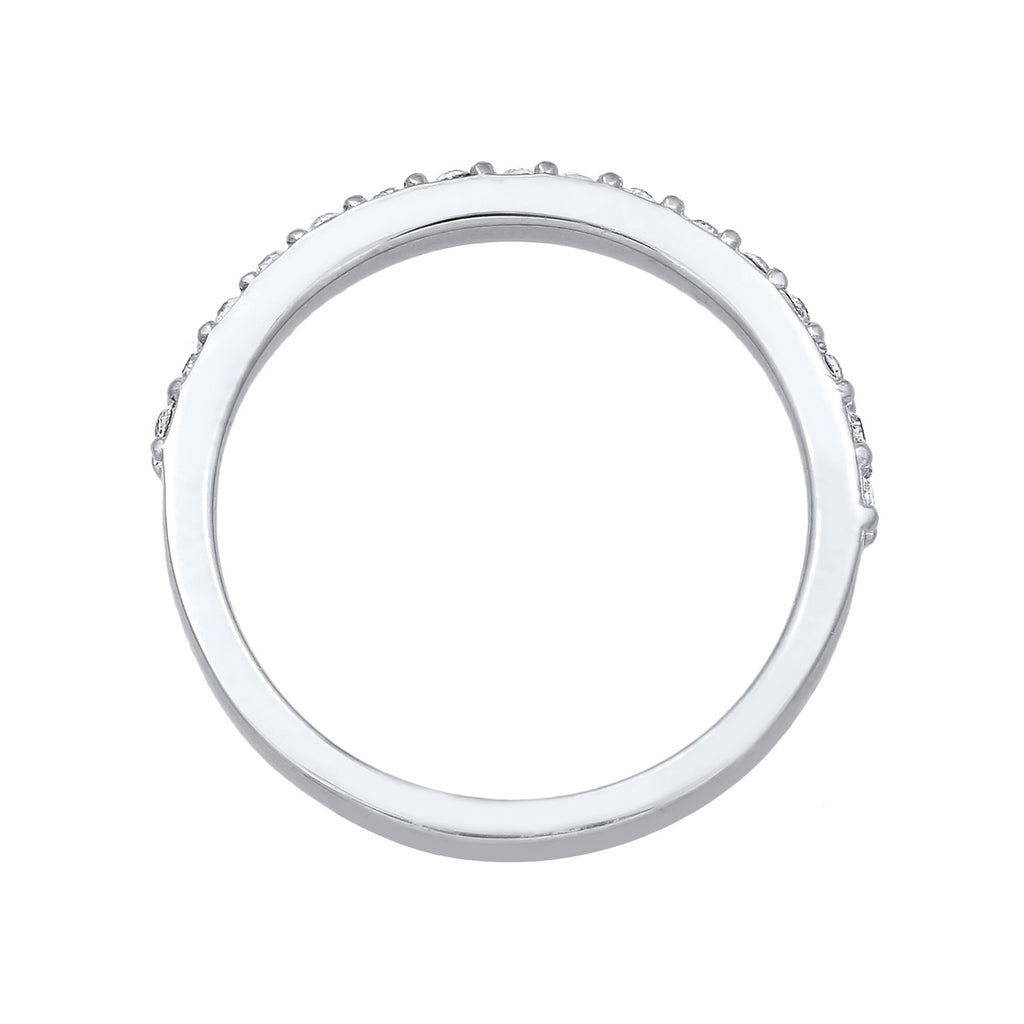 Silber - Elli | Bandring Memoire | Mit Kristallen von Swarovski® (Weiß) | 925er Sterling Silber