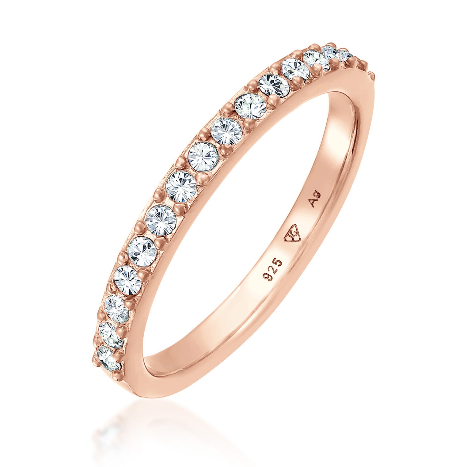 Roségold - Elli | Bandring Memoire | Mit Kristallen von Swarovski® (Weiß) | 925er Sterling Silber