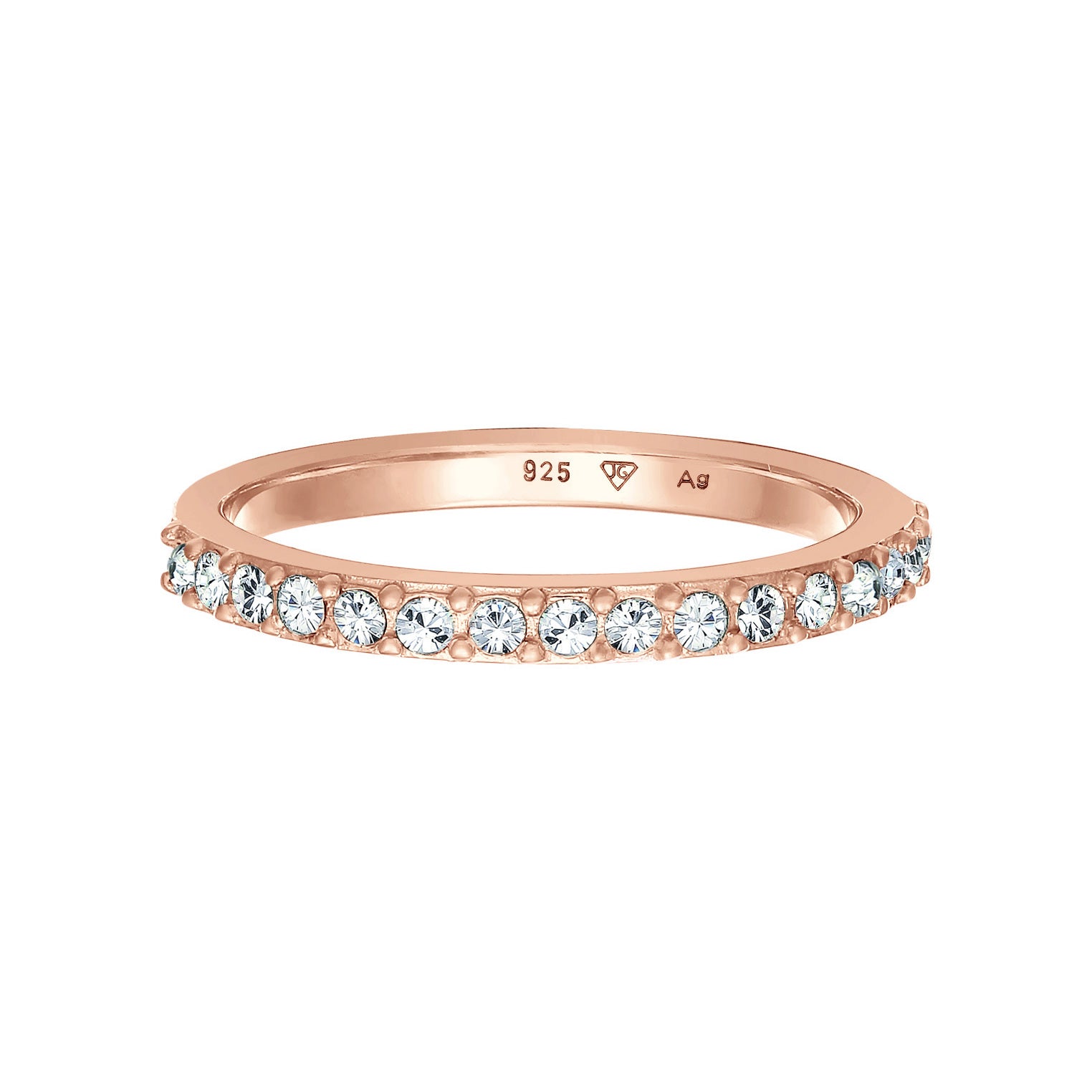 Roségold - Elli | Bandring Memoire | Mit Kristallen von Swarovski® (Weiß) | 925er Sterling Silber