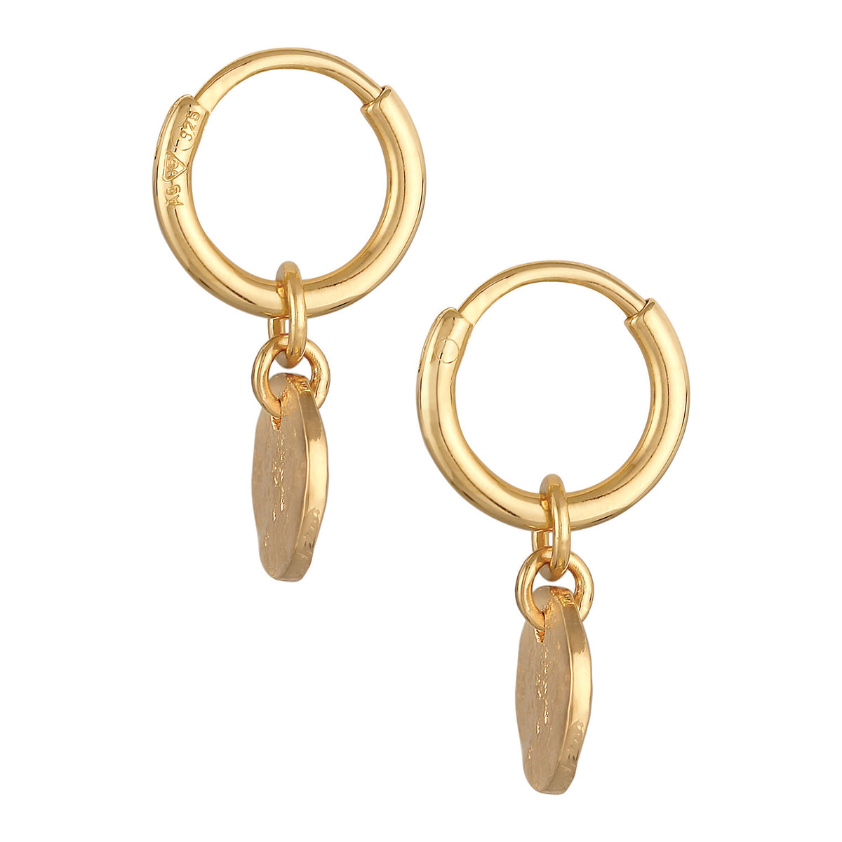 Gold - Elli | Creolen Plättchen | 925er Sterling Silber Vergoldet