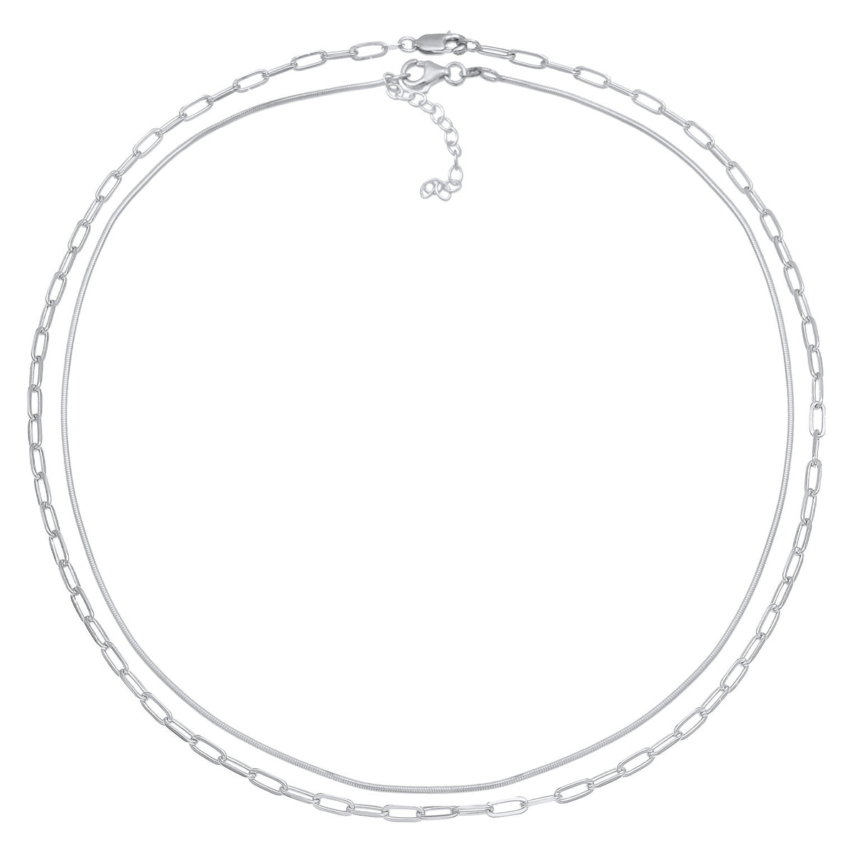 Silber - Elli PREMIUM | Choker 2er Set | 925er Sterling Silber