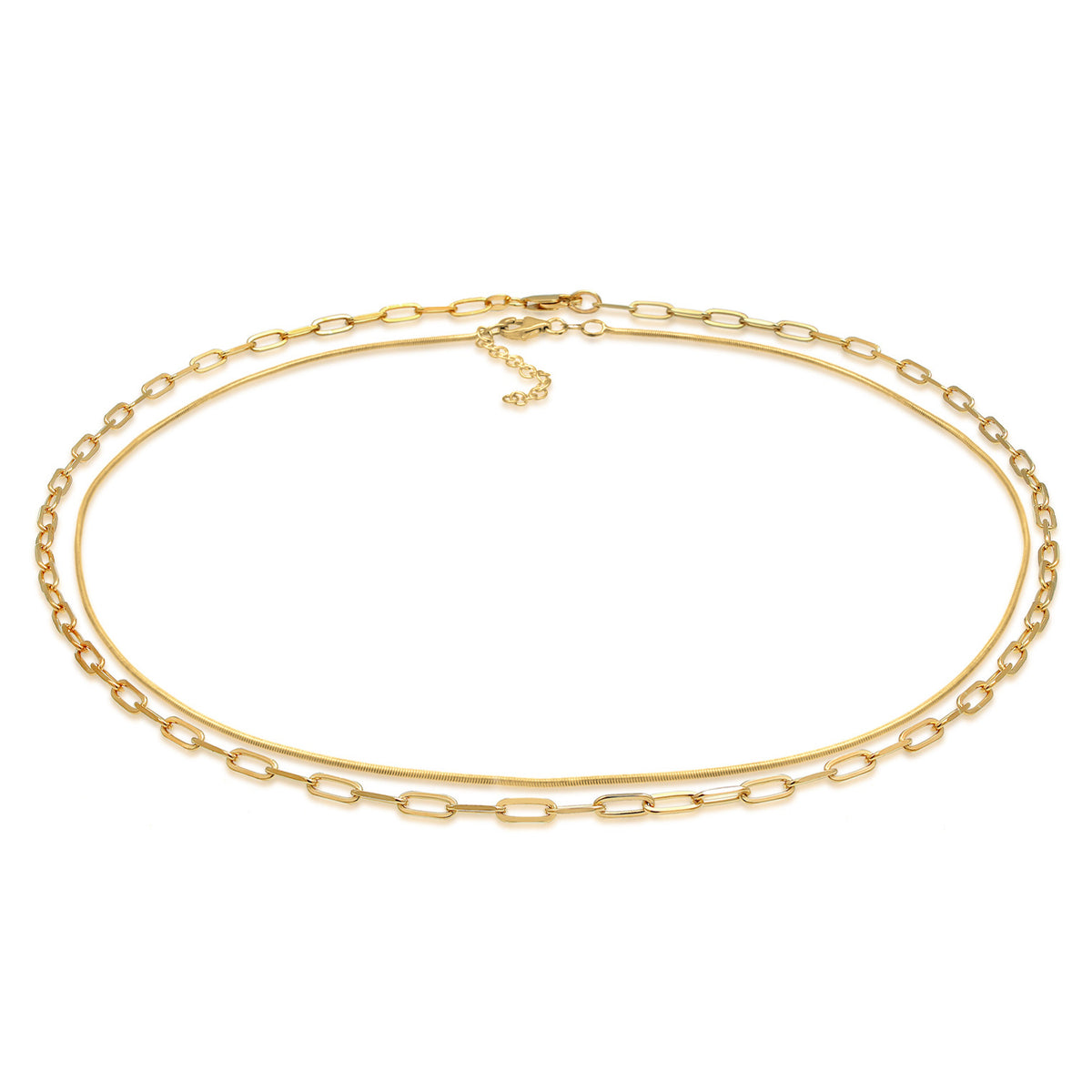 Gold - Elli PREMIUM | Choker 2er Set | 925er Sterling Silber Vergoldet