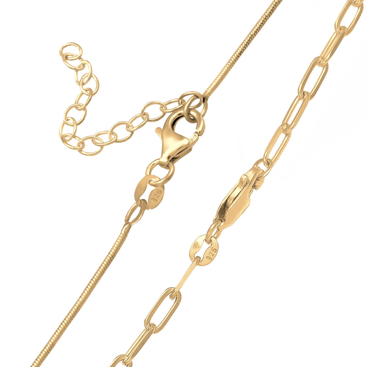 Gold - Elli PREMIUM | Choker 2er Set | 925er Sterling Silber Vergoldet